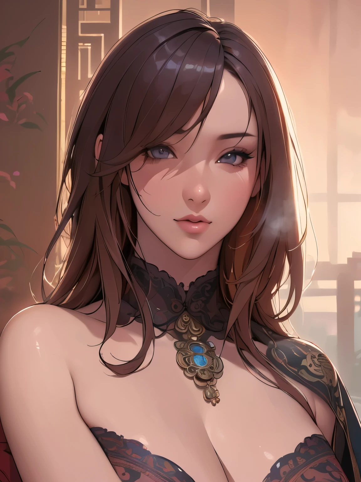 (best quality,4k,8k,highres,masterpiece:1.2),1girl,beautiful detailed eyes,beautiful detailed lips,extremely detailed eyes and face,longeyelashes,realistic,oriental background,oriental streets,steampunk,miko,sharp focus,vivid colors,physically-based rendering,painting-like rendering,soft lighting,hazy atmosphere