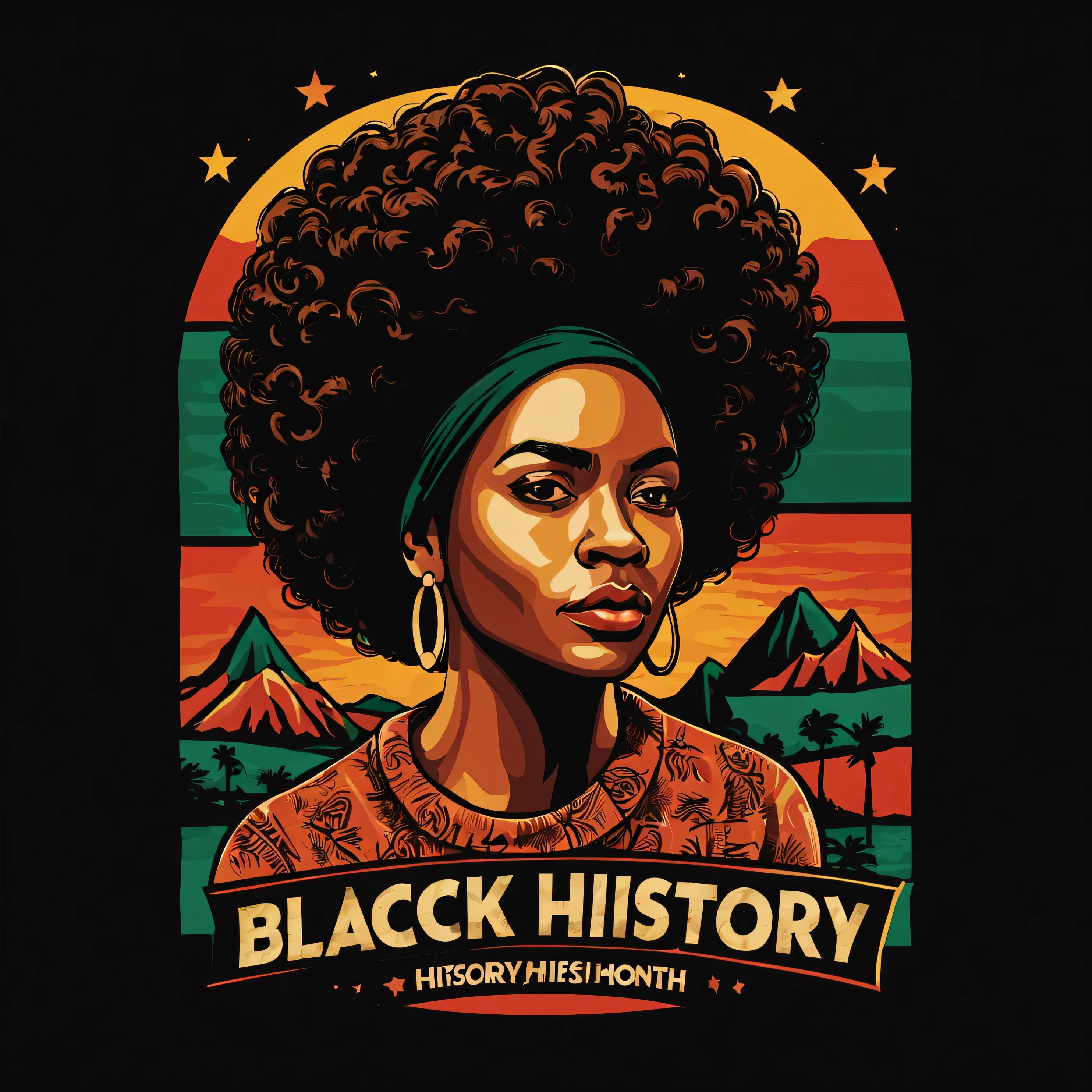 black history month, vector image, graphic tee.