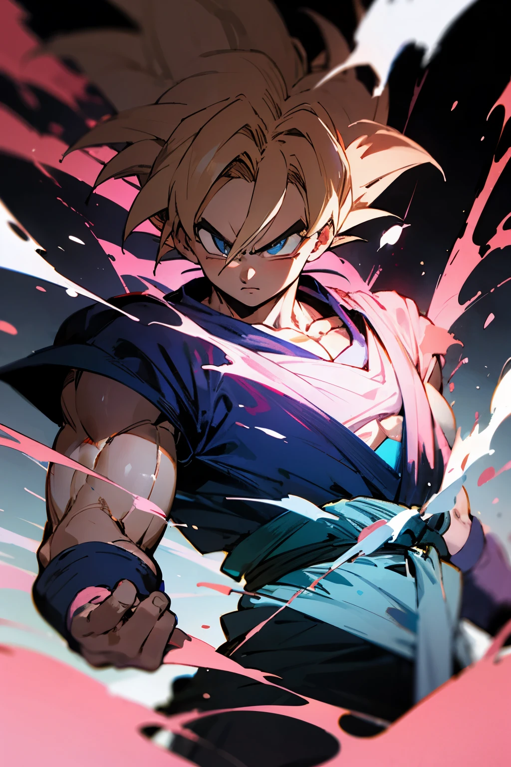 goku black with black background and some pink effects cool effects