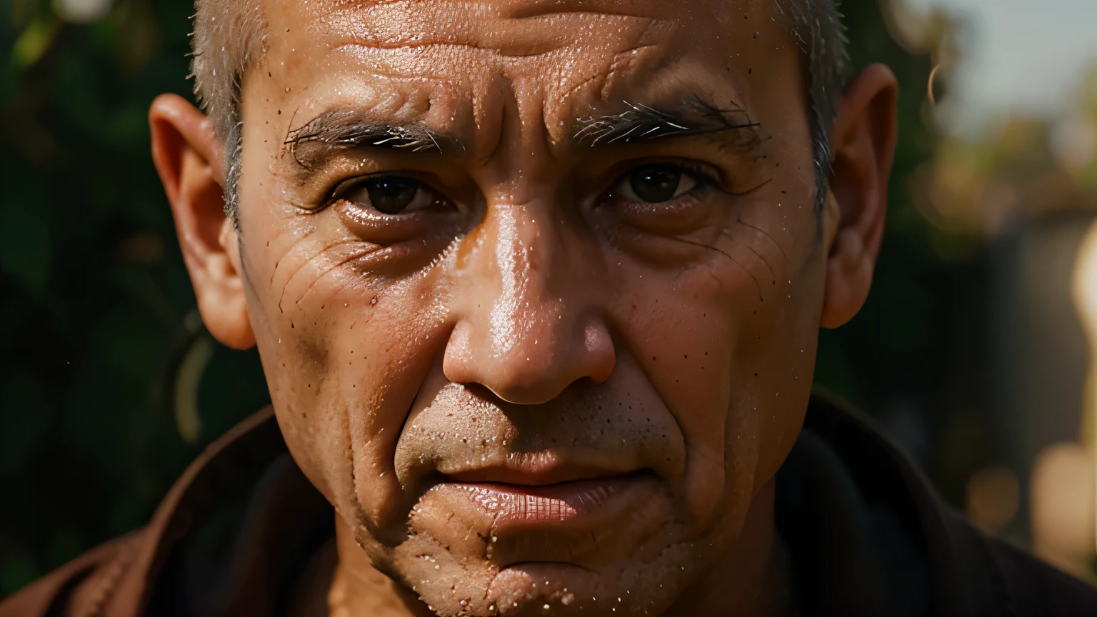 otima qualidade, hiper-realista, close de um monge idoso, imagem de fundo um campo desfocado, cinematographic, 8k