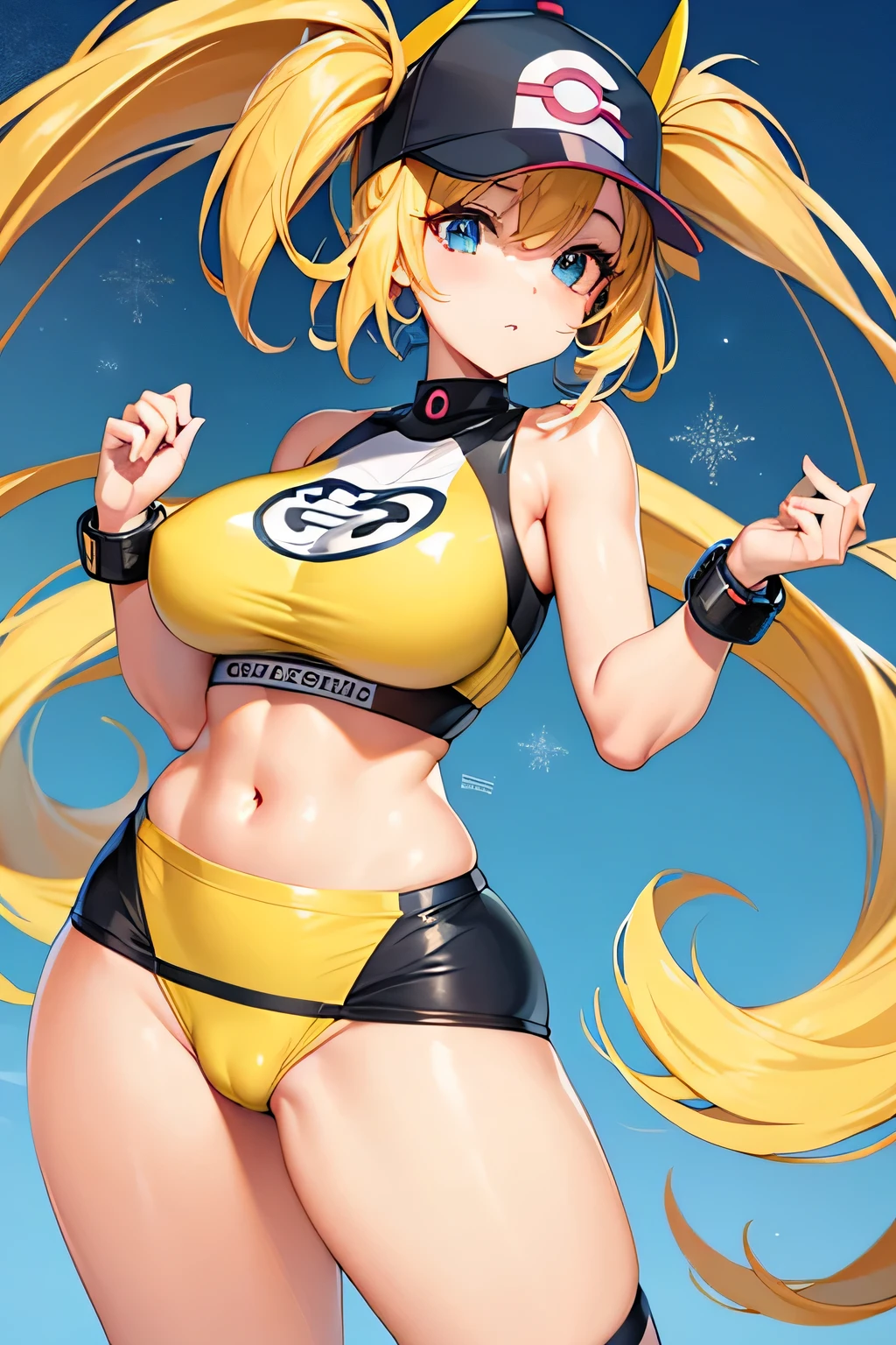 nueva entrenadora pokemon chica estilo anime cuerpo perfecto y grandes , ropa de cuero muy ajustada , ojos hermosos full detalles