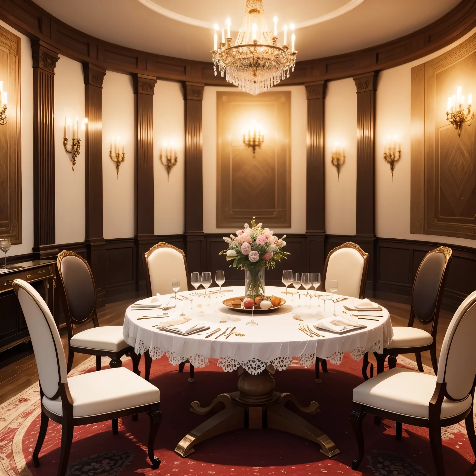 Sala de jantar luxuosa Em tons claros