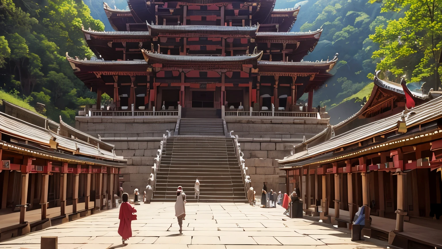 Image of people going to temple