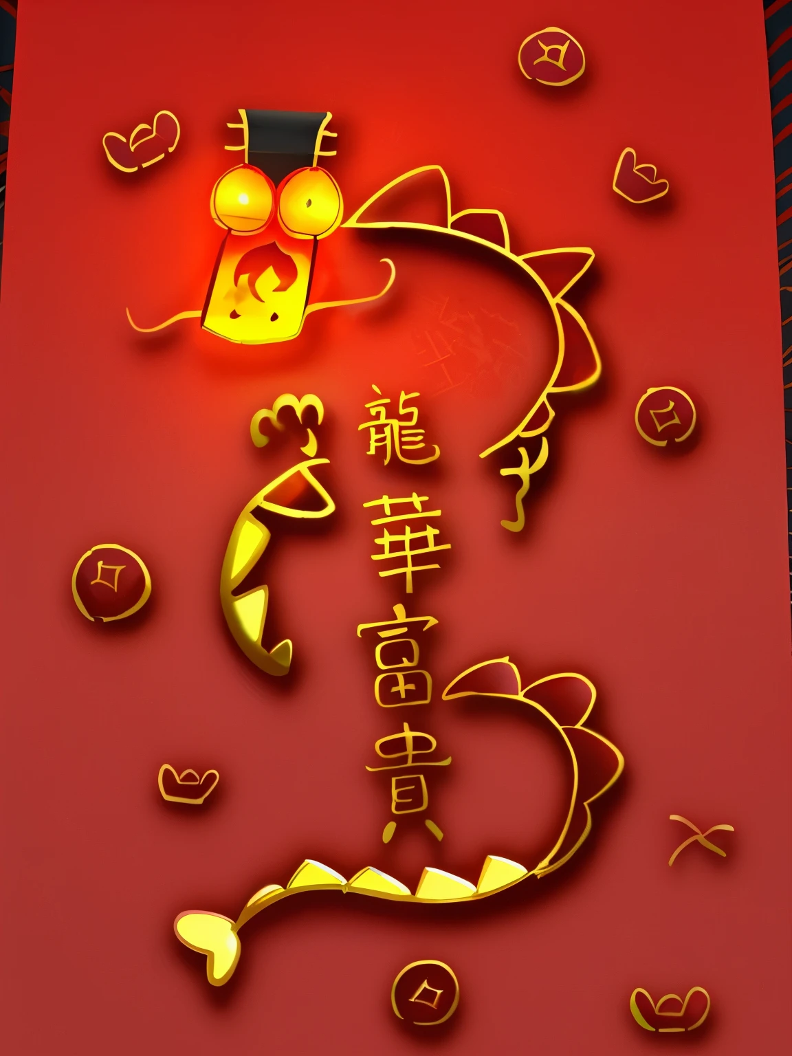 dragon,New Year,Spring Festival,dragon,China red,lantern,Gold ingots,Red style,Chinese new yearecracker,beaming