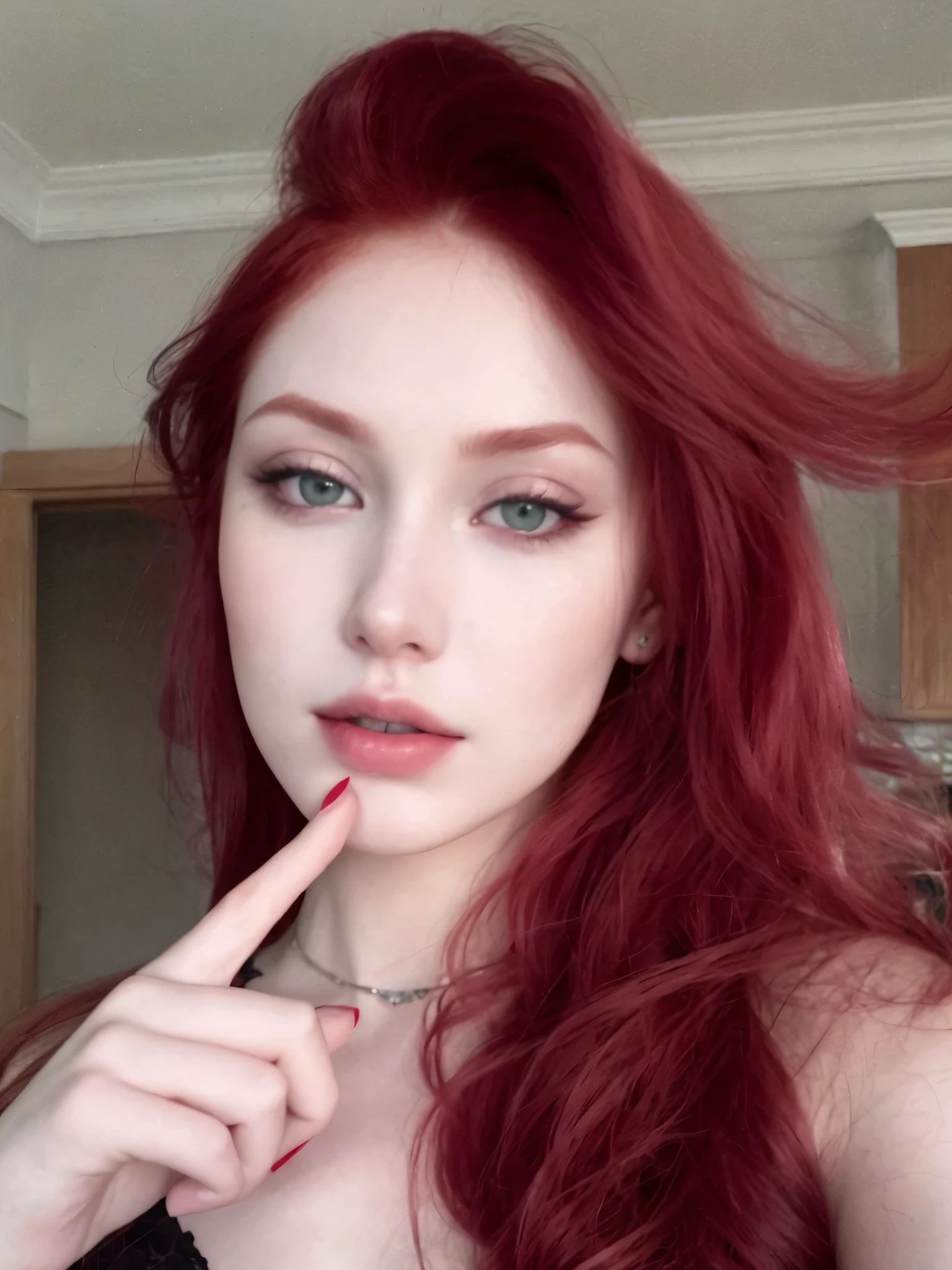 Redhead woman with piercings and lip piercings, amoranto, better known as amoranto, very very pale white skin, Anna Nikonova aka Newmilky, very very very pale white skin, very pale white skin, with pale skin, extremely pale white skin, fair and pale skin!!, com cabelo ruivo, com cabelo ruivo and green eyes