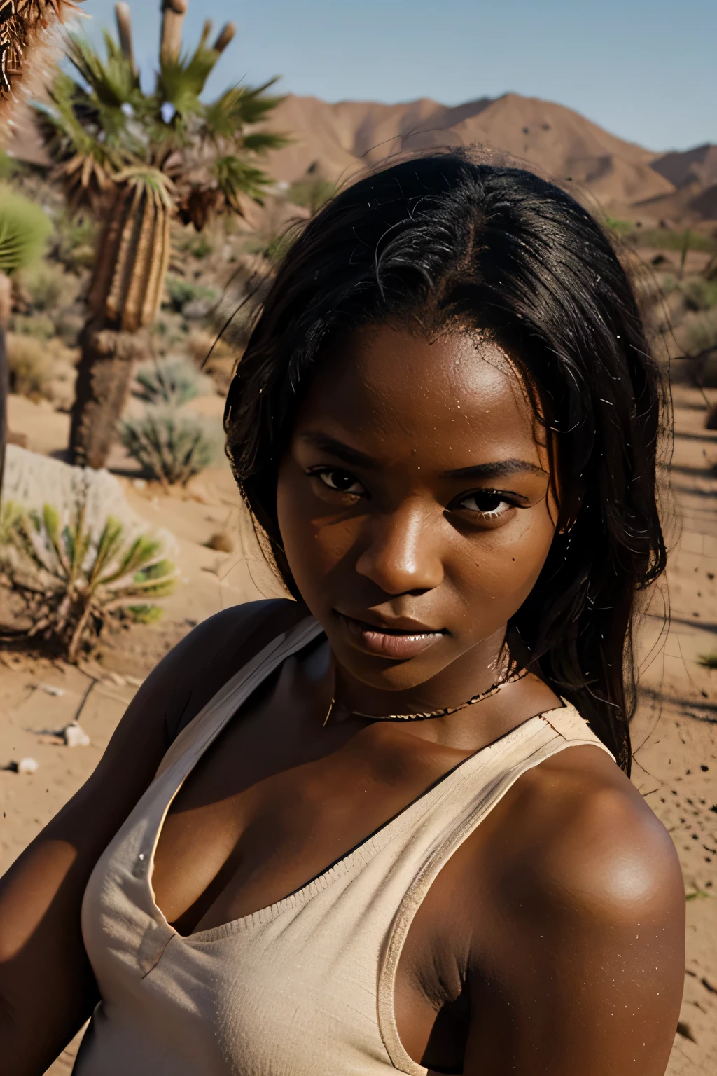 10 imagens de mulher africana, 18 anos de idade, modelo, No deserto