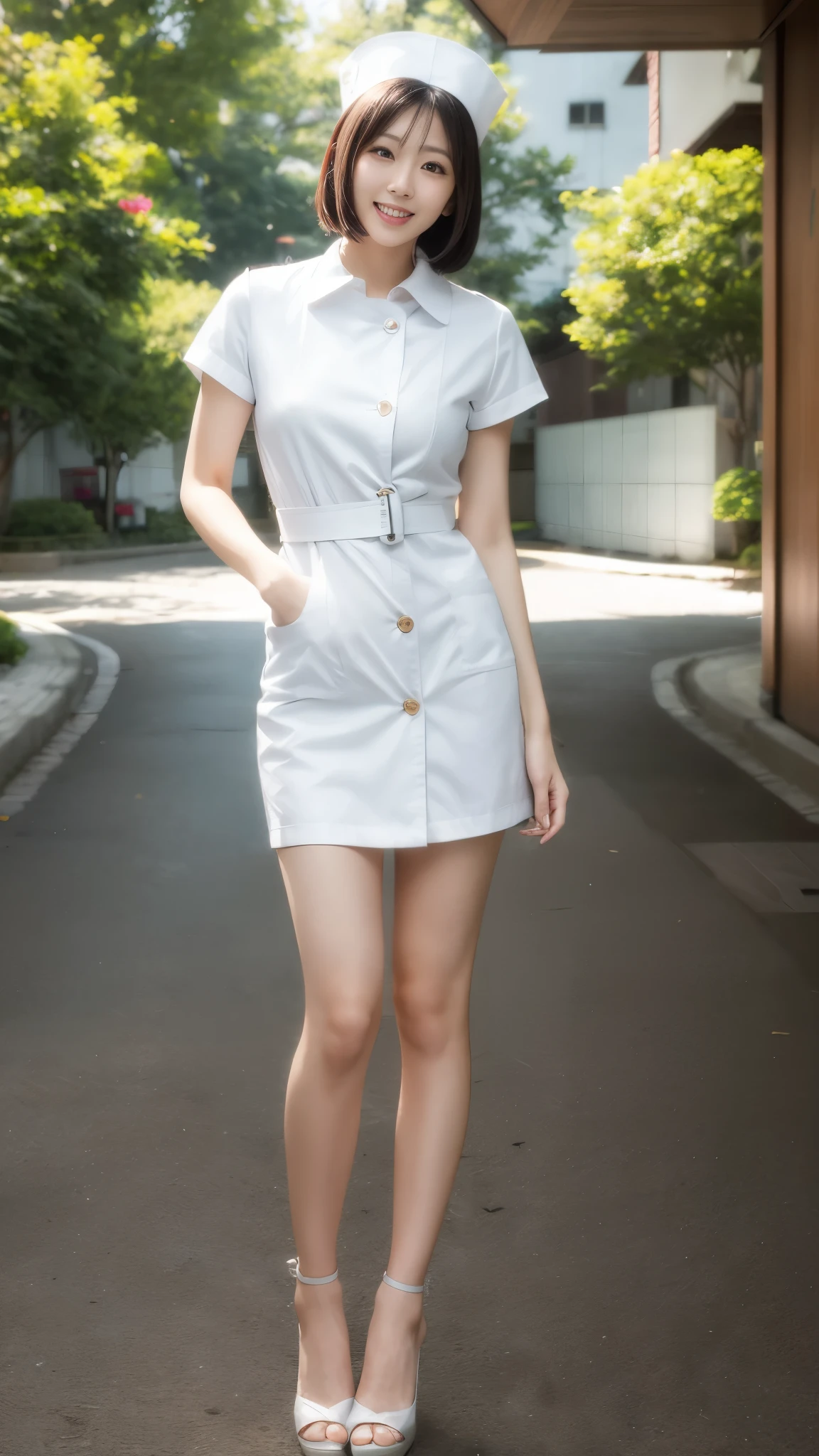 arafed asian nurse師 ，doctor, nurse師 girl, (doctor), medical doctor, with a stethoscope, nurse師, wearing a white coat and blouse, nurse, japanese model, wearing a white coat, sakimichan, healthcare worker, surgeon, Sexy lace white panties，Sexy lace white bra，flashy makeup，Stand with your crotch spread，random pose，best smile:1.2，wearing white tights:1.2，best smile，wearing nurse shoes，His white coat is unbuttoned and exposed.:1.5，