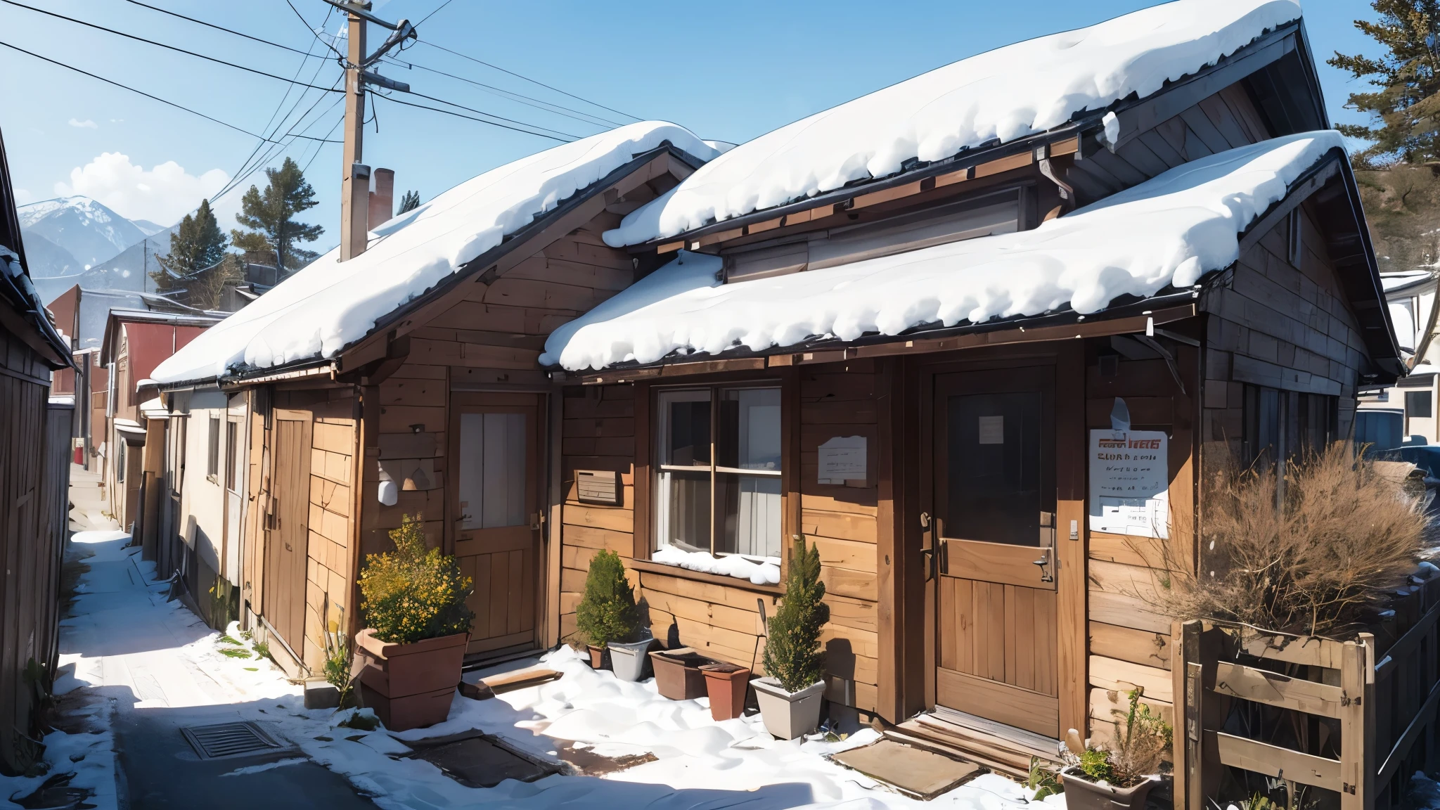 snowy house