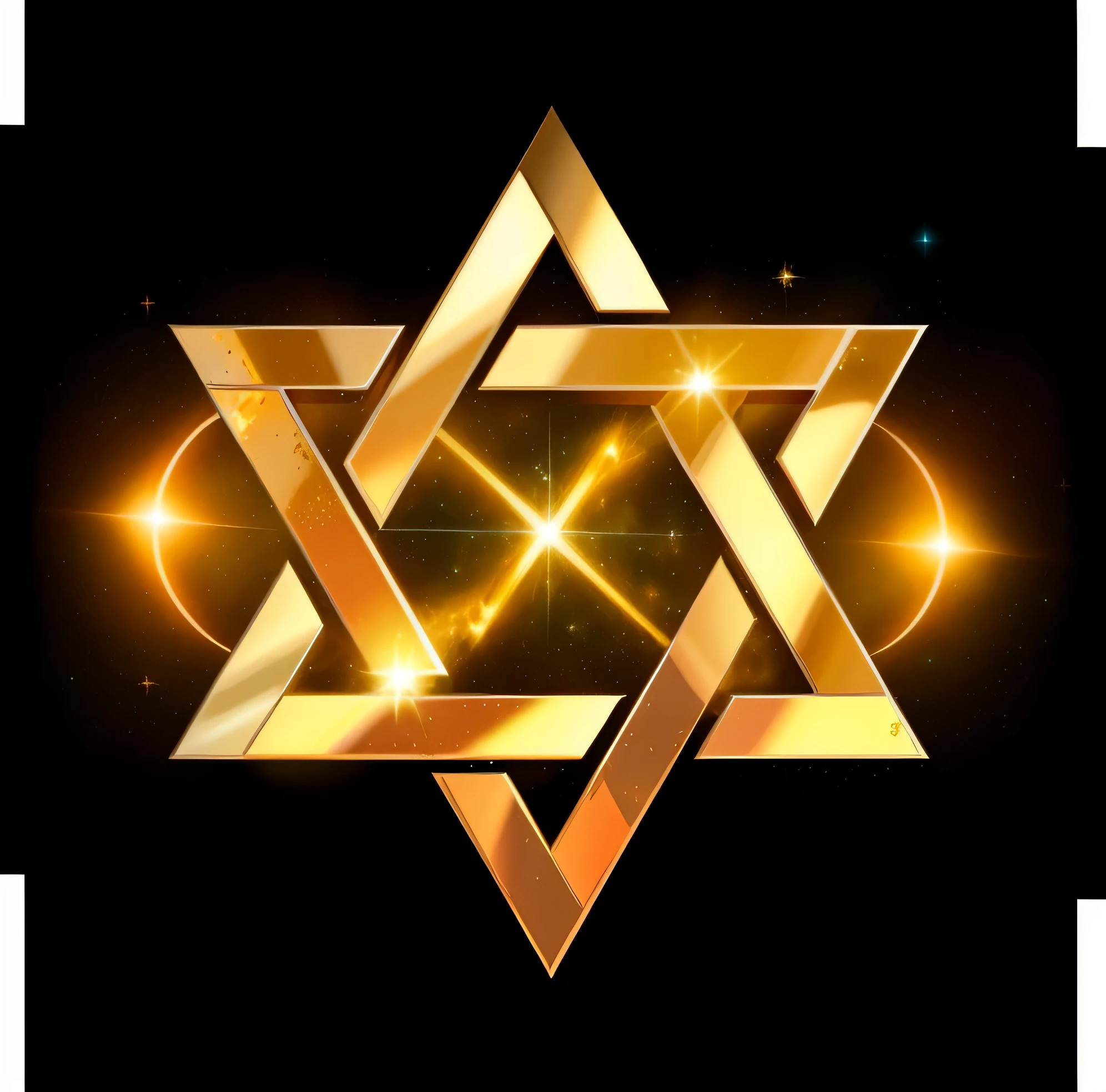 uma estrela de David dourada sobre um fundo preto com estrelas, por Izidor Kršnjavi, gold gates of heaven!!!!!!!!, por Julius Hatofsky, um fundo espiritual abstrato, por Elias Ravanetti, por Israel Tsvaygenbaum, por Elias Goldberg, Direction: Leo Goetz, por Niko Henrichon, Direction: Zlatyu Boyadzhiev