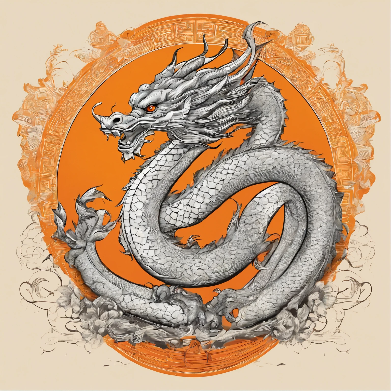 a tangerine，Chinese dragon