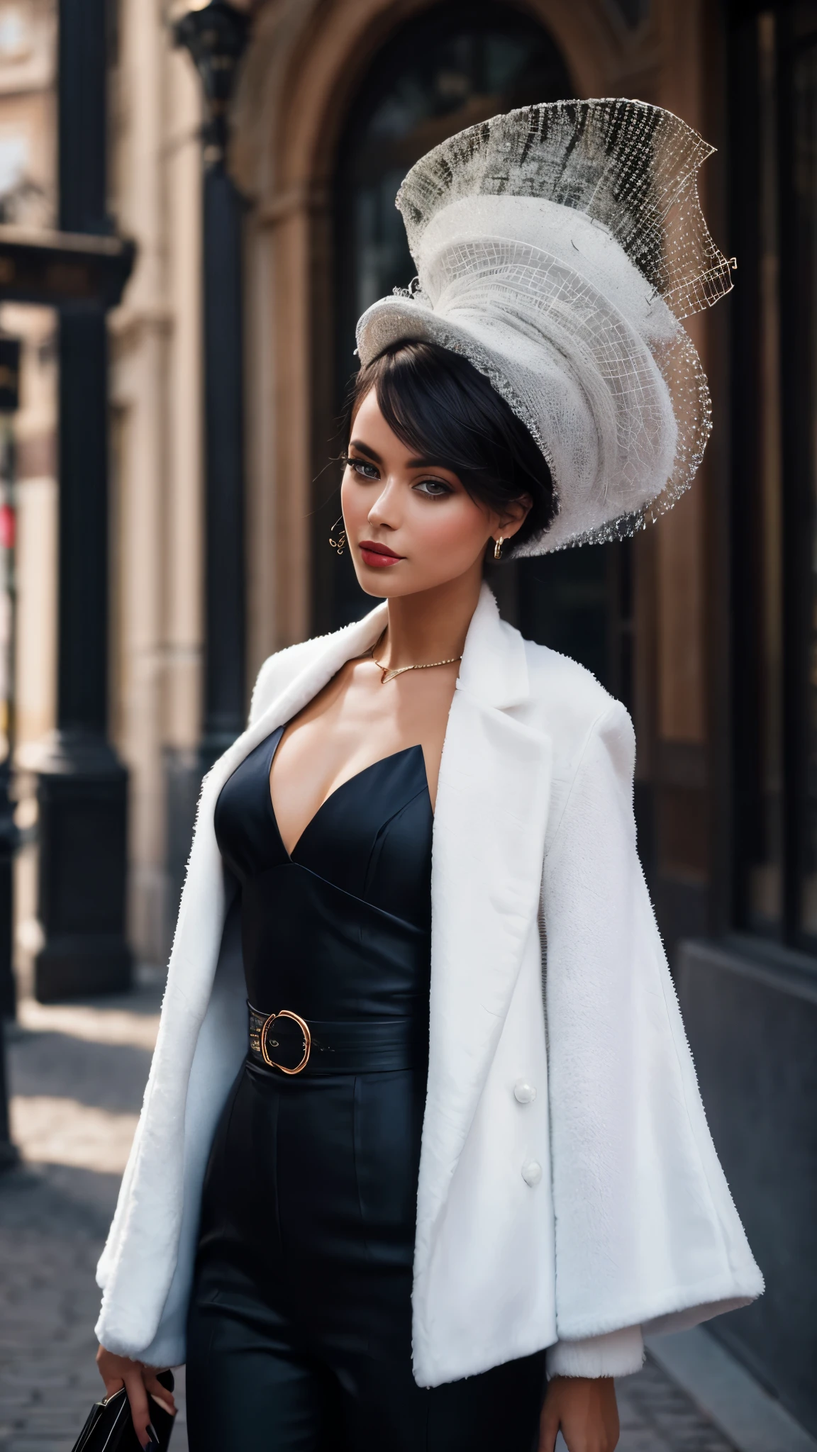 Award-winning photo by slim Aaons of Beautiful Instagram model dressed in fashion, sharp, magic realism