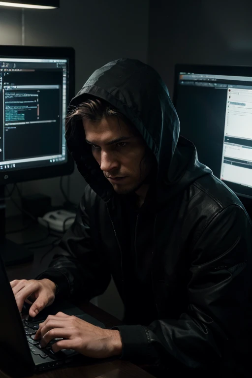 (best quality,highres,masterpiece:1.2),ultra-detailed,(realistic:1.37)
A mysterious hacker typing on a computer while drinking coffee. The hacker, a master of the digital world, sits in a dimly lit room. His fingers dance across the keyboard with incredible speed and precision. His eyes, filled with intensity and focus, are veiled by the glow of the computer screen. The room is filled with an air of intrigue and secrecy.
The hacker's attire reflects his enigmatic nature. Dressed in a dark trench coat, he exudes a sense of stealth and professionalism. His face partially hidden by a hoodie, adds an element of mystery to his identity. The room is adorned with monitors displaying lines of code, further emphasizing his expertise in hacking.
As the hacker takes a sip of his coffee, the steam rises with an ethereal quality. The aroma permeates the room, enhancing the atmosphere. The mug he holds is adorned with intricate cyberpunk-inspired designs, reflecting his affinity for the digital realm.
The lighting in the room is low and moody, with a spotlight placed on the hacker's face, highlighting his sharp features. The color palette leans towards cool tones, creating a sense of darkness and secrecy. The faint glow of the computer screen casts a blue hue on the hacker's face, intensifying the mysterious ambiance.
The quality of the image is of utmost importance, with every detail meticulously portrayed. Every strand of the hacker's unruly hair and the texture of his clothing are rendered with stunning realism. The lighting and shadows create a sense of depth and dimension, further enhancing the photorealistic nature of the image.
This masterpiece combines the elements of cyberpunk aesthetics and mysterious narratives, resulting in a captivating and visually striking composition. It captures the essence of the hacker's world, with its intricate details and atmospheric ambiance.
