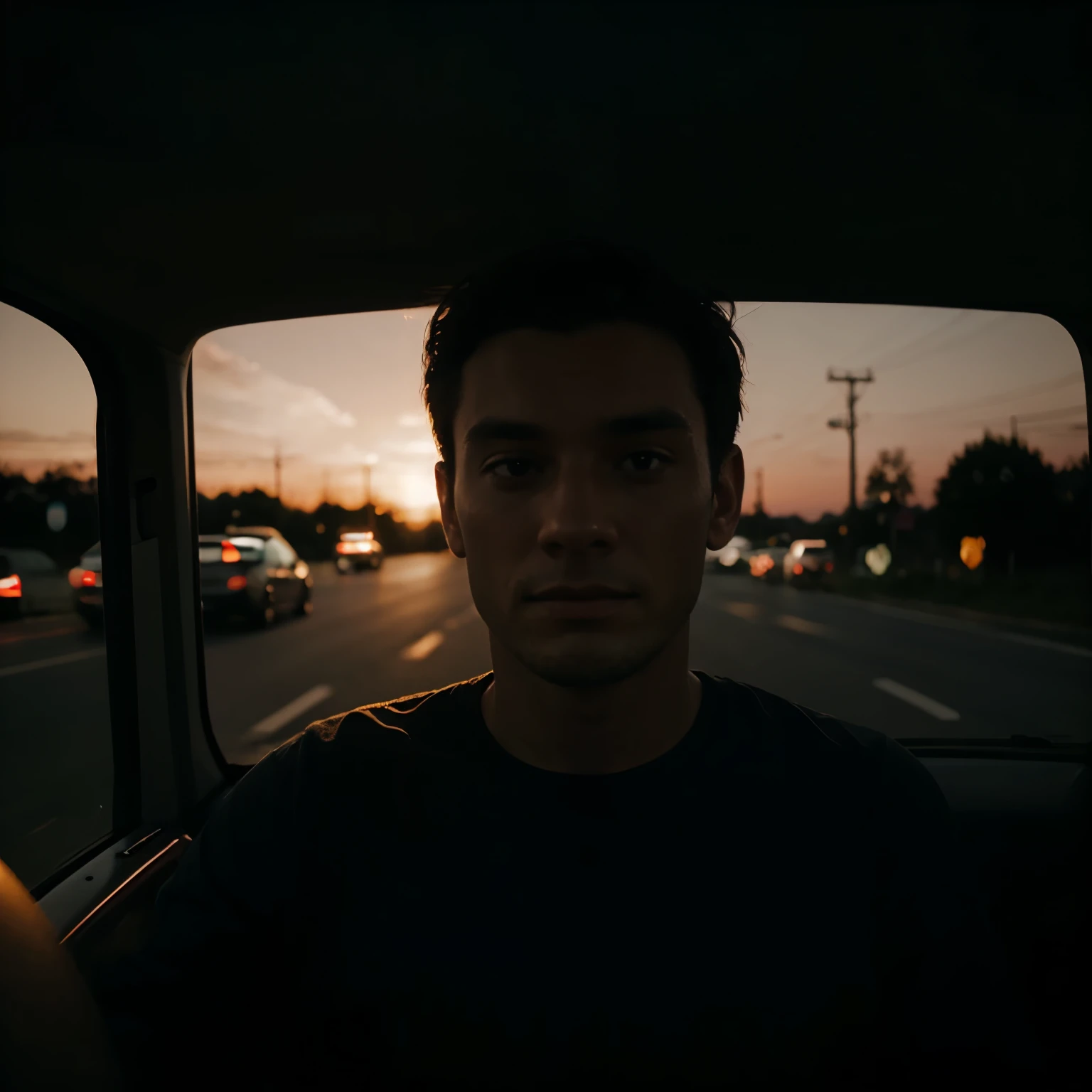 Sunset drive, dark, blurry, grainy