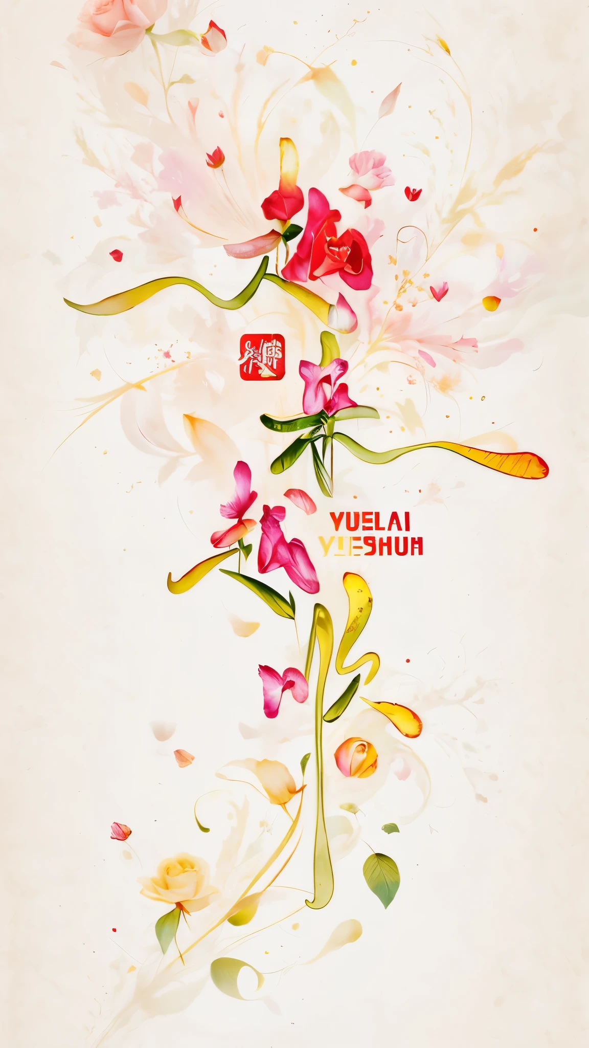 Logo text symbol representing the word "I Love you", 创意font设计, font, Rose, 用Rose畫字母, Dynamic, colorful, level, three-dimensional,transparent,(best quality, masterpiece, Representative Works, official art, professional, Ultra high detail, 8k:1.3)