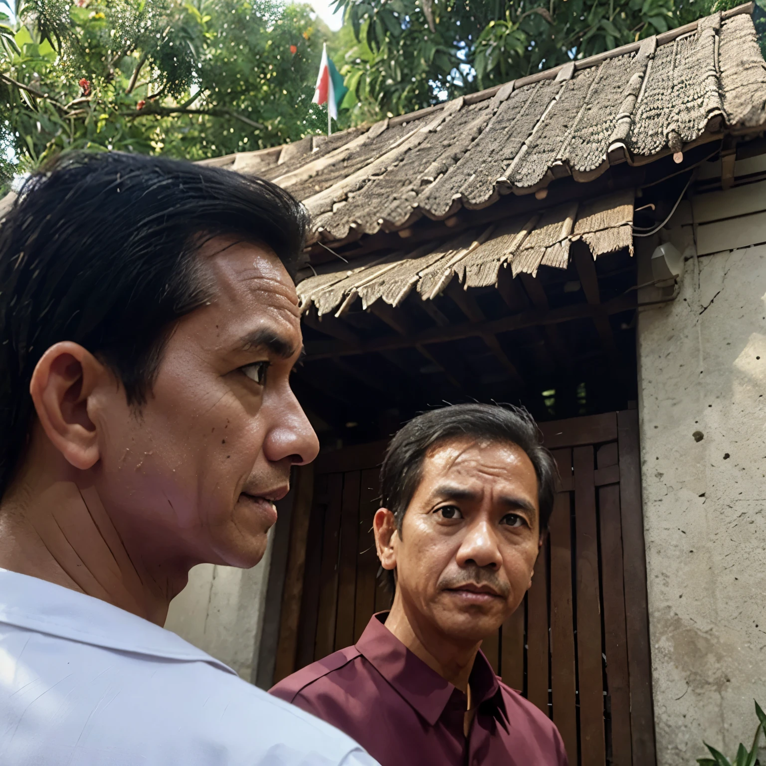 Pak jokowi sedang menginjak Banteng sambil pegang bendera merah putih