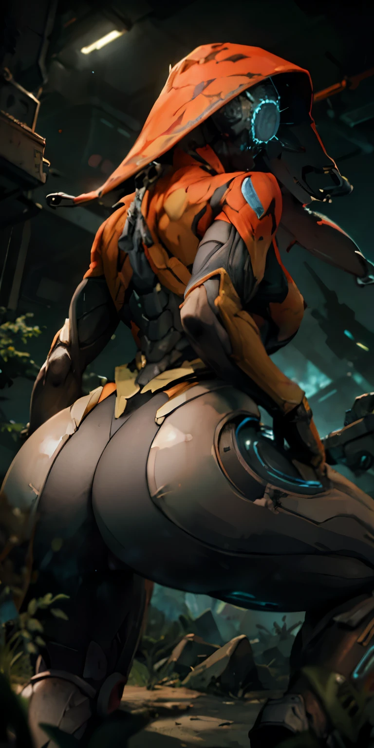 best quality,4k,8k,highres,masterpiece:1.2,ultra-detailed,realistic:1.37, warframe,graceful,beautiful,metallic armor,glowing energy,ferocious,sharp claws,muscular,agile,leaping through the air,surrounded by lightning,science fiction,military,futuristic,sci-fi environment,battlefield,explosions,gunfire,ruined city,nighttime,dark and moody lighting,blue and purple color palette,ominous atmosphere,mechanical details,exoskeleton,jetpack,superhuman strength,conflict,empowered warrior,goddess of war,embodiment of power,strike fear into enemies,commanding presence, ((beautiful butt)), (farting)