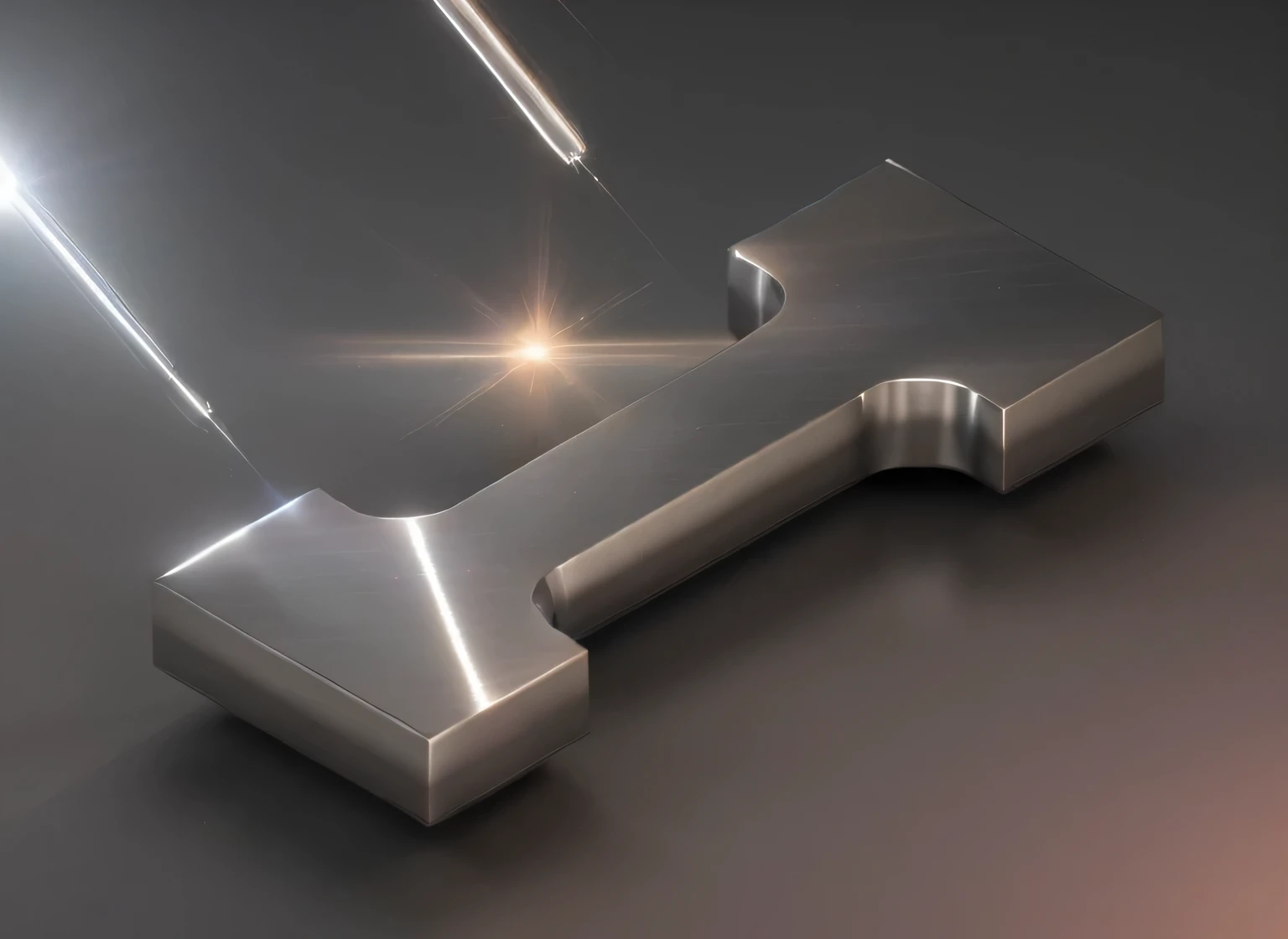 Help me render this image in 3D,imagine:Sci-fi light shooting from the upper left,Material:Stainless steel,