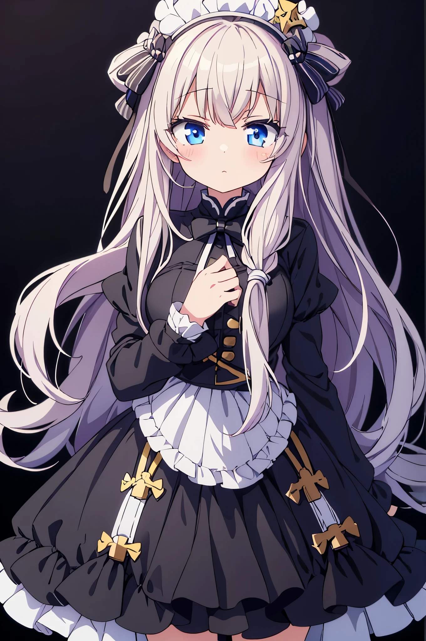 dandere, shy, anime waifu, 1girl, one girl, beautiful, simple outfit, basic waifu, ultra detailed, no scenery, blank background, black background