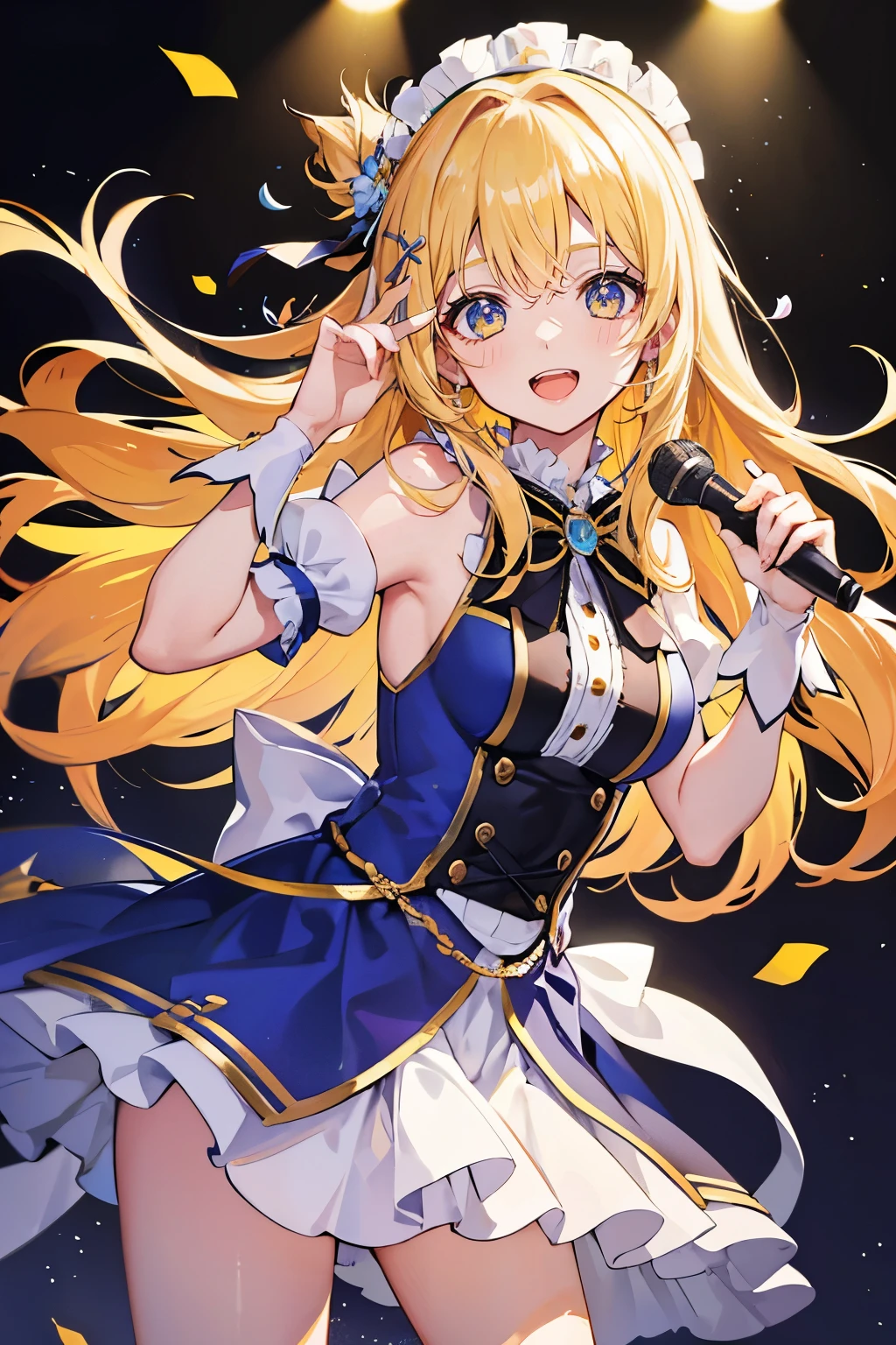 idoly,Stage costumes,be on stage,holding a mic