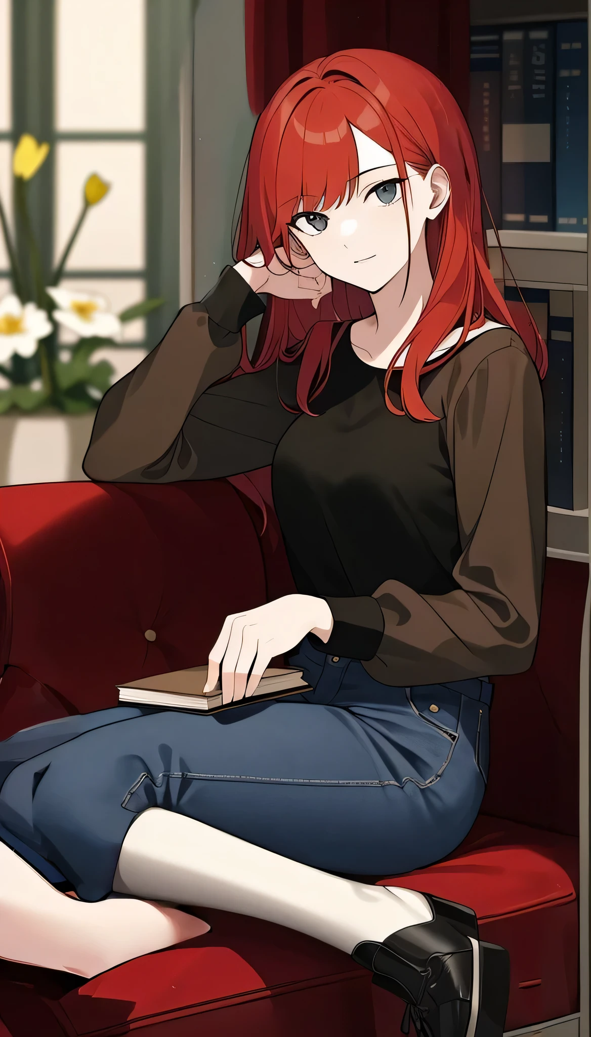 red sofa