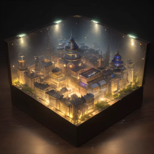 Lunar soil小写实模型, (bifurcation, original photo, best quality, masterpiece:1.4),Steampunk Cyberpunk 1820 City,(CyberpunkLunar soil light:1.3), Lunar soil (related to land),(in a small nature box:1.3),Isometric, small nature, landscape on foundation,landscape,