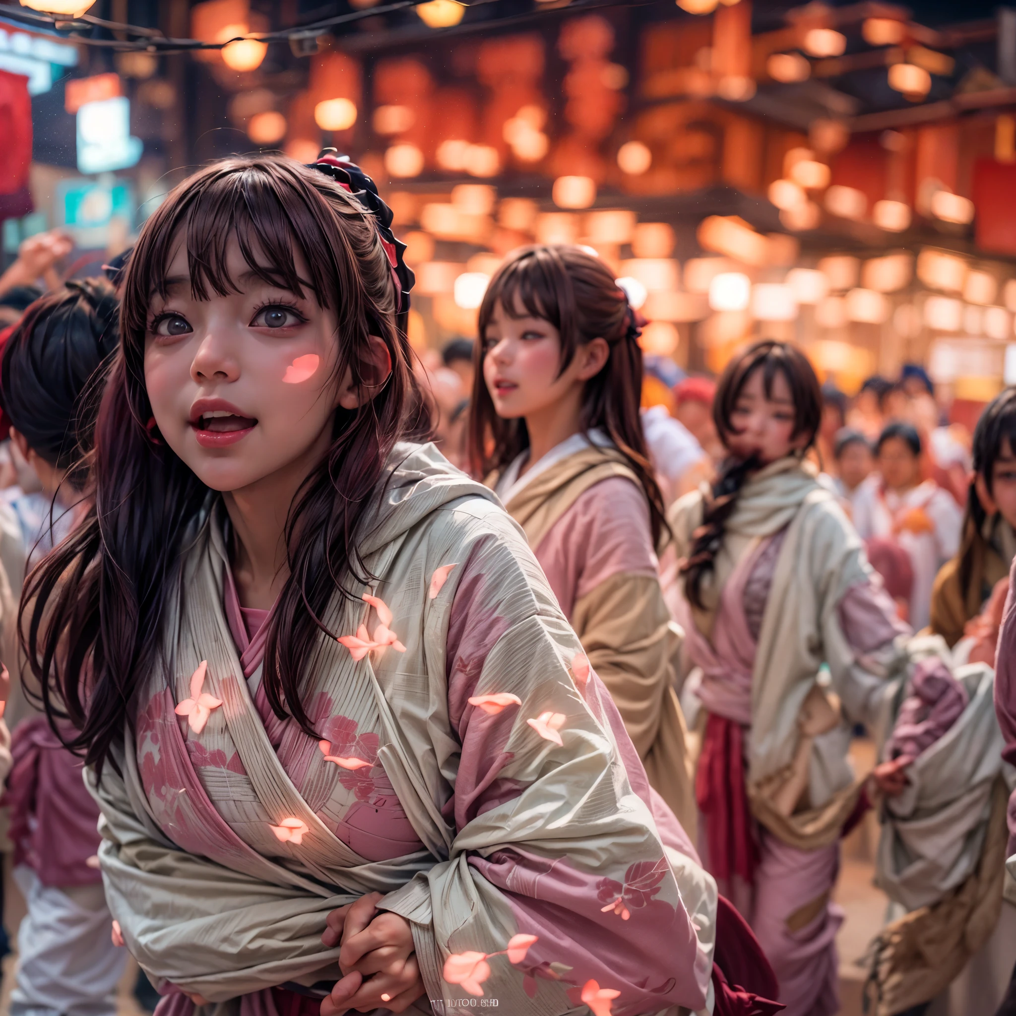 ((bokeH, Acutance:0.85, ultra-detailed:1.35)), (((from below))) . The background is the downtown area at (Twilight:1.4), (((Red-dyed clouds above hed:1.3))), { The Sky takes up more than third of the composition | (many colorful Lights:1.2) | lens flare | Burning | Haze | (luminous Particles) | Mystic sight | God rays | Lightning }, { Underboob | Oiled ivory skin | FullBody:1.2 } . (Masterpiece:1.2) of professional Analog photo with (Hasselblad), (((UltraRealistic and Photorealistic with touch of rawness:1.37, Volumetric lighting))) . ((( A group photo of KAWAII girls in WHITE Fundoshi, at Hakata Gion Ymakasa Festival ))), ((Extremely detailed KAWAII face variations)) . Assfocus with looking ahead .