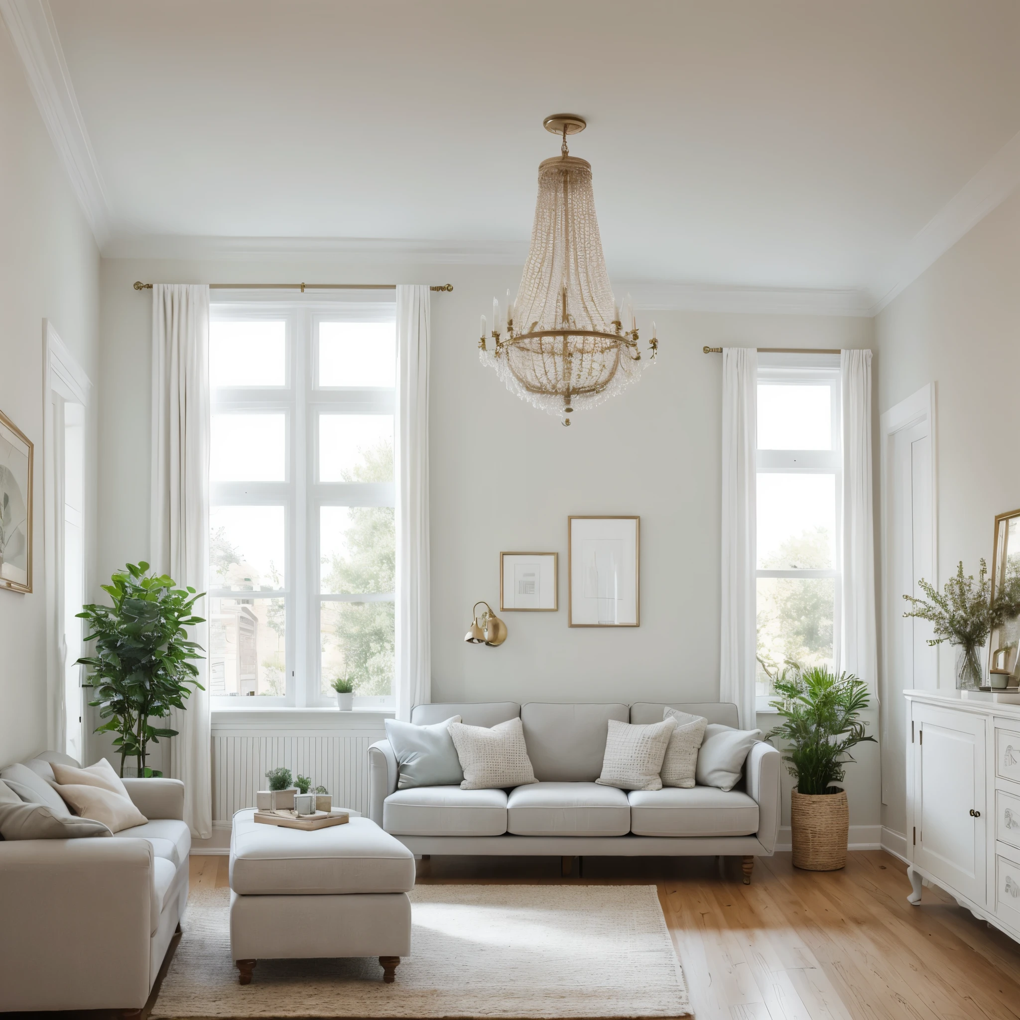 interior, living room in a Victorian architectural style, clean modern design featuring pastel color scheme, beautiful light