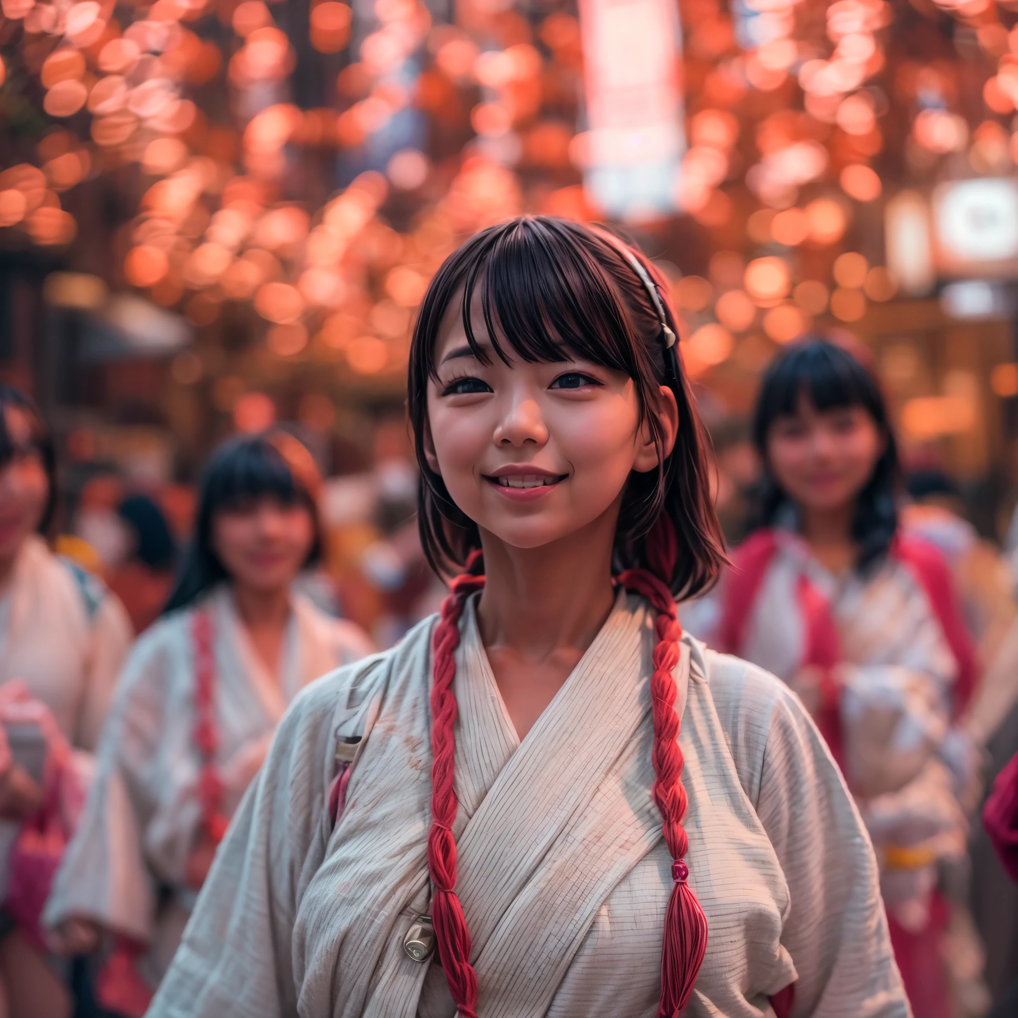 ((bokeH, Acutance:0.85, ultra-detailed:1.35)), (((from below))) . The background is the downtown area at (Twilight:1.4), (((Red-dyed clouds above hed:1.3))), { The Sky takes up more than third of the composition | (many colorful Lights:1.2) | lens flare | Burning | Haze | (luminous Particles) | Mystic sight | God rays | Lightning }, { Underboob | Oiled ivory skin | FullBody:1.2 } . (Masterpiece:1.2) of professional Analog photo with (Hasselblad), (((UltraRealistic and Photorealistic with touch of rawness:1.37, Volumetric lighting))) . ((( A group photo of KAWAII girls in WHITE Fundoshi, at Hakata Gion Ymakasa Festival ))), ((Extremely detailed KAWAII face variations)) . Assfocus with looking ahead .