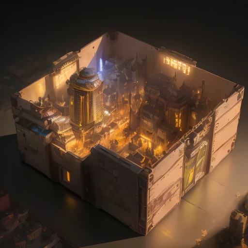 Lunar soil小写实模型, (bifurcation, original photo, best quality, masterpiece:1.4),Steampunk Cyberpunk 1820 City,(CyberpunkLunar soil light:1.3), Lunar soil (related to land),(in a small nature box:1.3),Isometric, small nature, landscape on foundation,landscape,