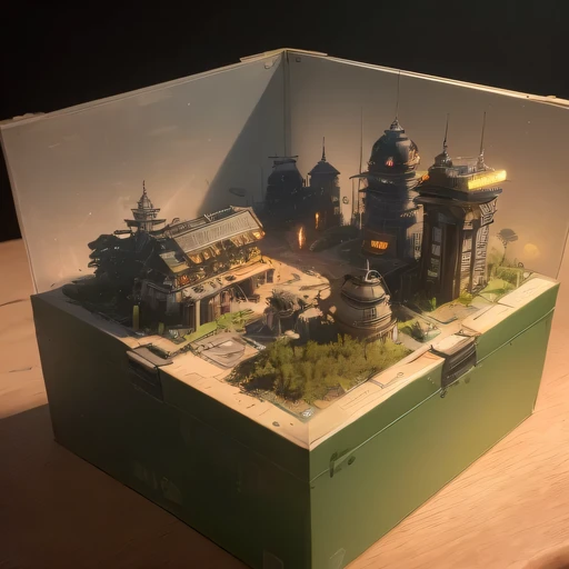 Lunar soil小写实模型, (bifurcation, original photo, best quality, masterpiece:1.4),Steampunk Cyberpunk 1820 City,(CyberpunkLunar soil light:1.3), Lunar soil (related to land),(in a small nature box:1.3),Isometric, small nature, landscape on foundation,landscape,