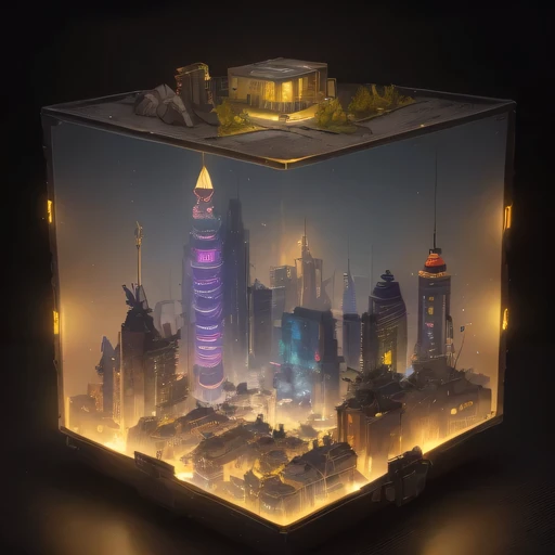 Lunar soil小写实模型, (bifurcation, original photo, best quality, masterpiece:1.4),Steampunk Cyberpunk 1820 City,(CyberpunkLunar soil light:1.3), Lunar soil (related to land),(in a small nature box:1.3),Isometric, small nature, landscape on foundation,landscape,