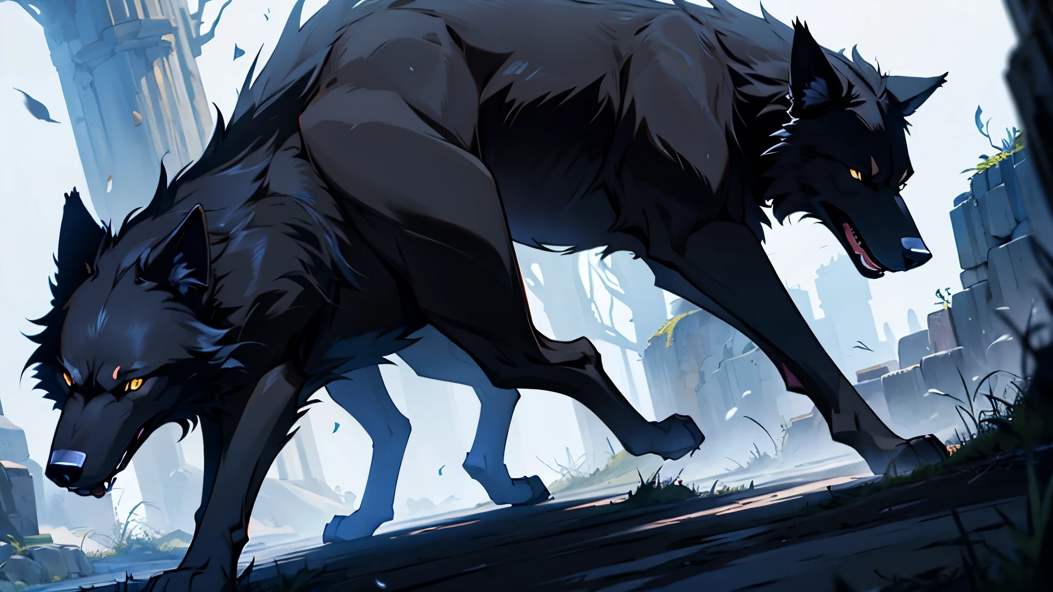 Black Wolf, anime, from magic