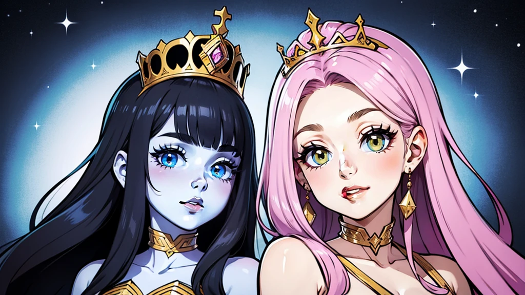one very  very wonderfull woman, very long hair, very attractive, wonderfull, portrait bust, beautiful regards, zodiac's queen, colorfull, wonderfull vibrants colors