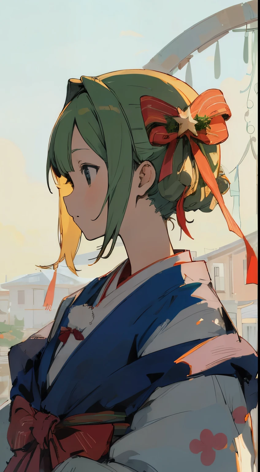 According to the original picture,anime style,masterpiece,festive background