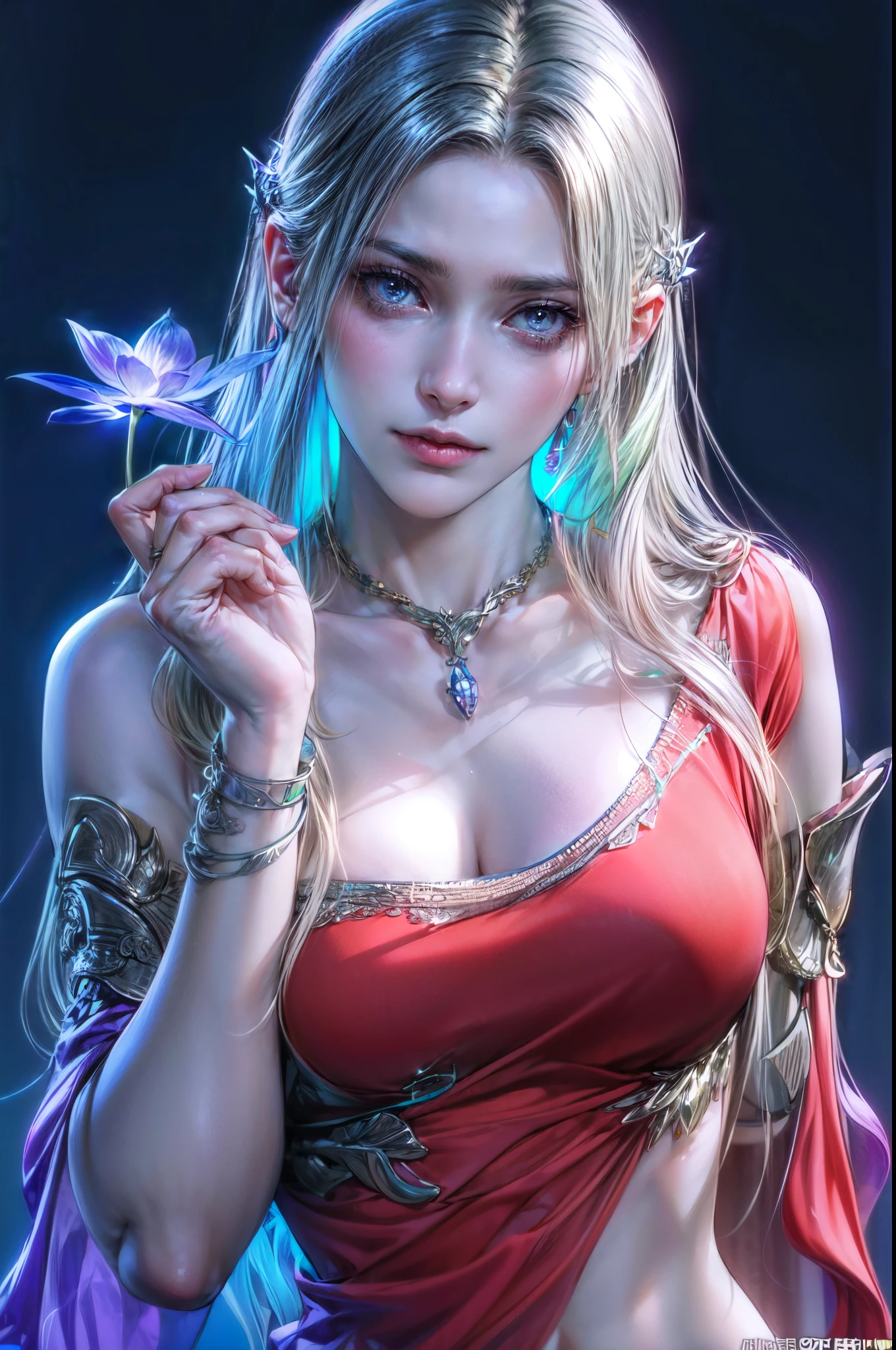 Pixie Beautiful Girl: Ranlinger, 1, very long braid Hair, oil, Romanticism painting, beautiful Perfect Face, Soft Skin, Perfect Face, Yasutomo Oka's painting style, breasts exposed, mythology, cleavage is exposed, Add light gold , Add Light silver, Intricate details, fantasy forest mood and tone, Splash screen, 8K resolution, masterpiece, Serious, Sharp Eyes, Break, big fairy flowers vine wings on back, softy poses, long decorated flowers cape, (mysterious magic fantasy fairytale circle background:1.3), Colorful background