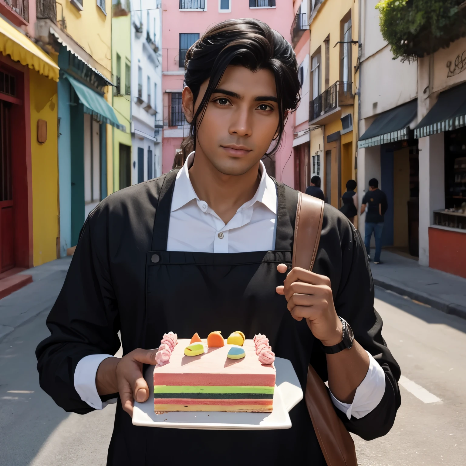 Vendedor de pastel negro