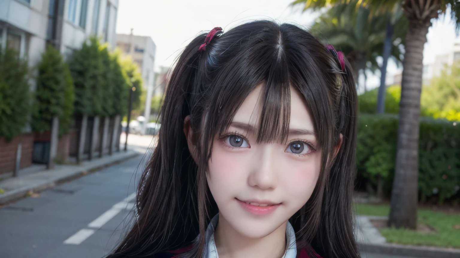 1 girl, Super cute, wonderful face and eyes, (Beautiful lovely smile), (Highly detailed beautiful face), bright and shiny lips, Keep staring at me, super beautiful, (school uniform:1.3), (highest quality:1.4), (hyper quality), (super detailed), (surreal, Photoreal:1.37), real skin texture, Highly detailed CG integrated 8K wallpaper, RAW photo, professional photos, cinematic lighting,