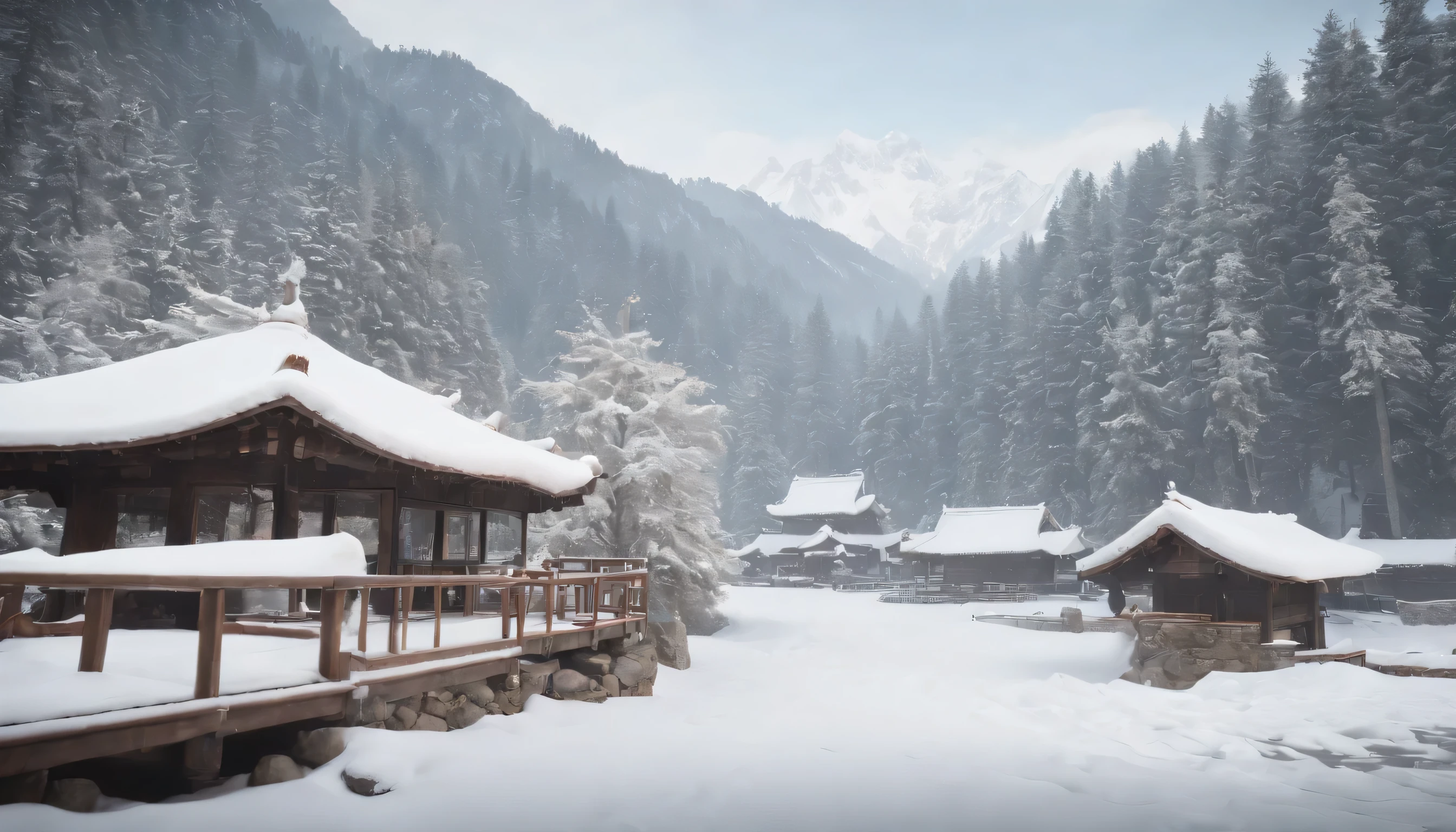 (Highly detailed CG Unity 8K wallpaper、masterpiece、highest quality、Super detailed)、(best lighting、best shadow、very delicate and beautiful)、highest quality、8K、Detailed facial depiction、masterpiece、highest quality、clear image quality、
Makes you feel the calm of winter、Be sure to take photos of shrines and temples in the snow。