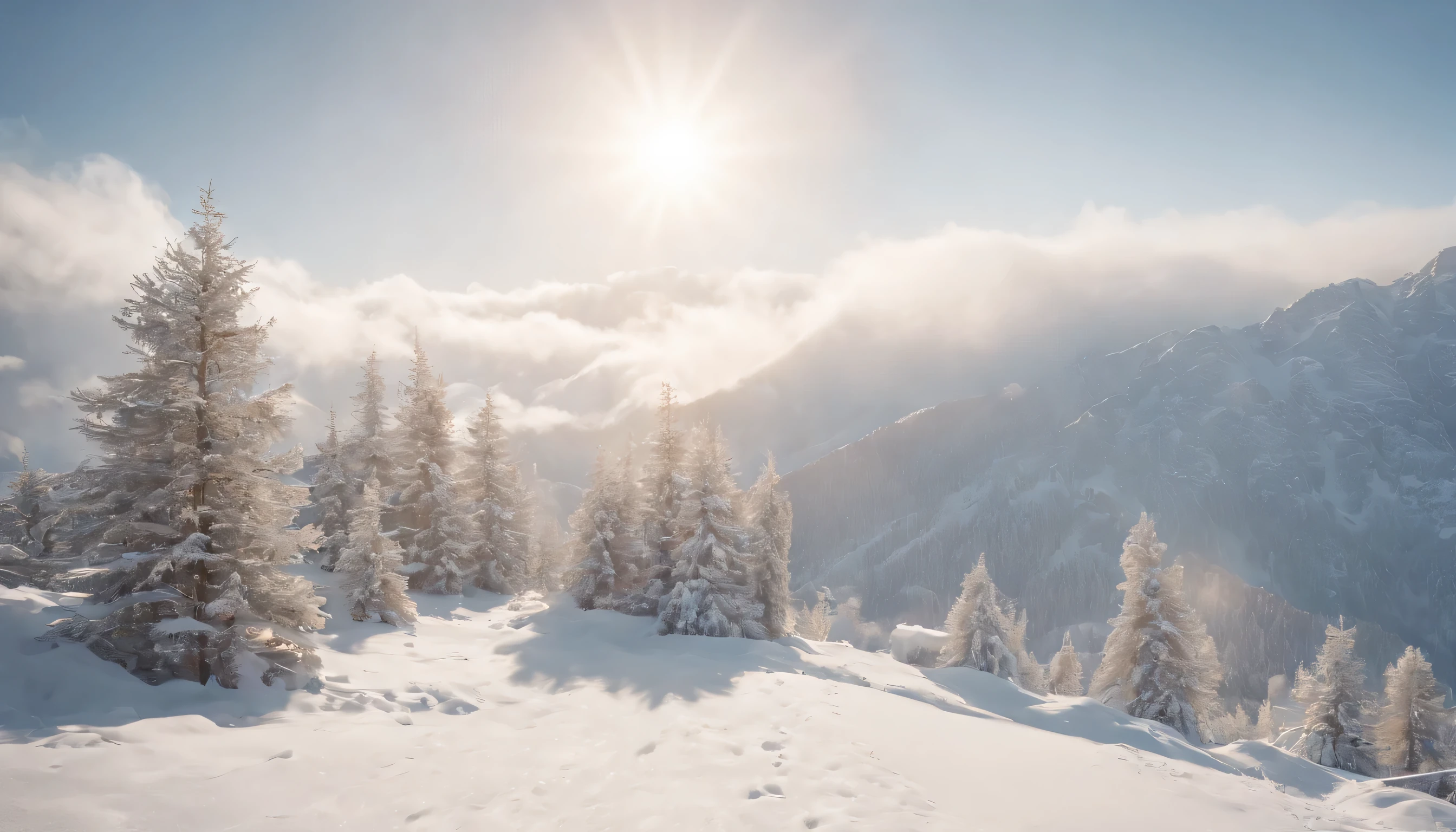 (Highly detailed CG Unity 8K wallpaper、masterpiece、highest quality、Super detailed)、(best lighting、best shadow、very delicate and beautiful)、highest quality、8K、Detailed facial depiction、masterpiece、highest quality、clear image quality、
Be sure to take photos of the clouds and sea of clouds floating in the sub-zero winter sky..。