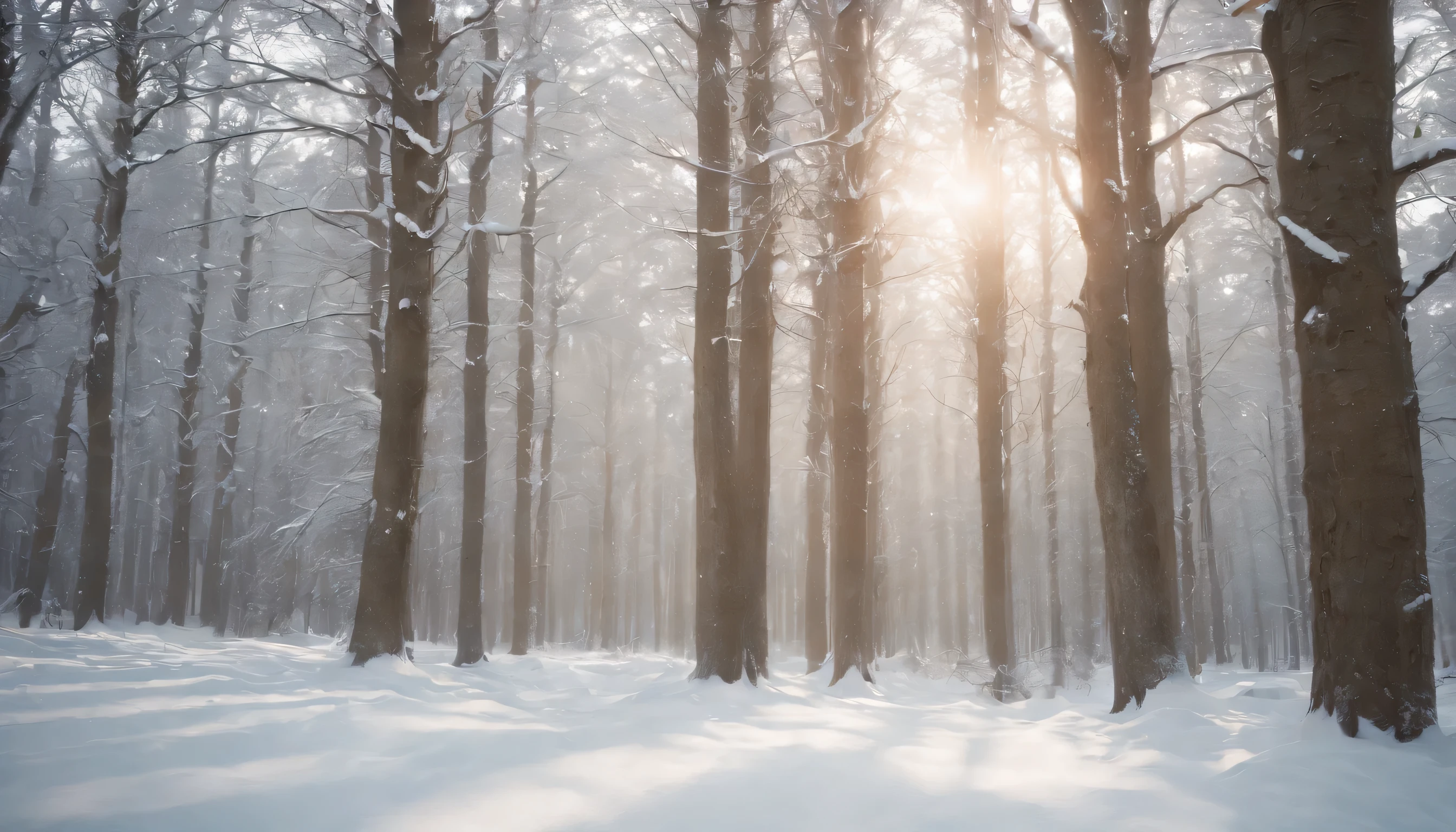 (Highly detailed CG Unity 8K wallpaper、masterpiece、highest quality、Super detailed)、(best lighting、best shadow、very delicate and beautiful)、highest quality、8K、Detailed facial depiction、masterpiece、highest quality、clear image quality、
Please take a photo of a tree standing in the winter forest..。