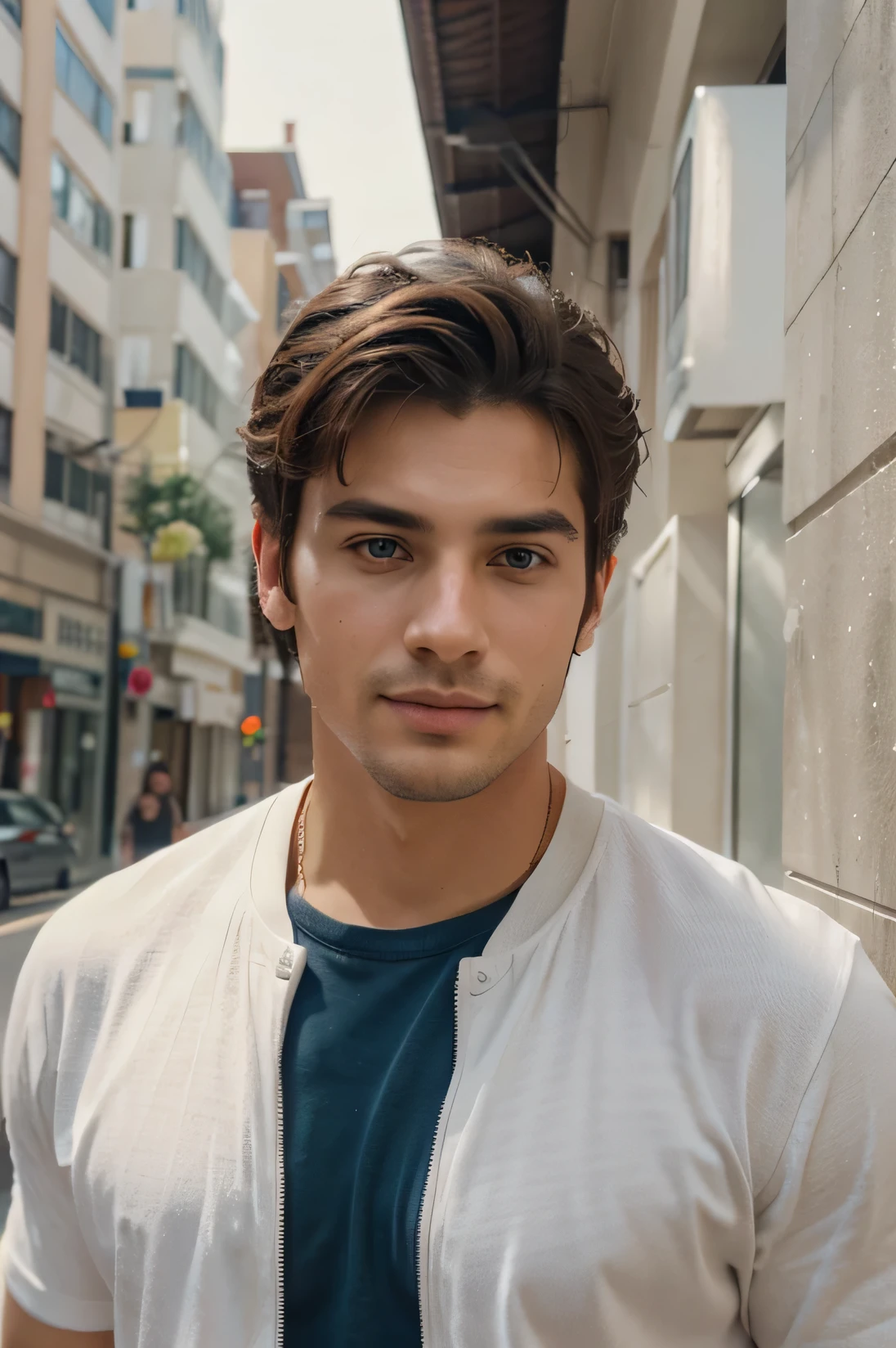 Attractive man with beautiful face talking