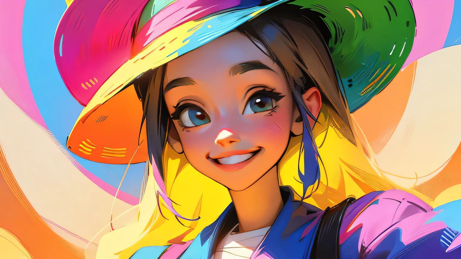 Pixel art、colourfull、Americana、Hats、smile, portraitures