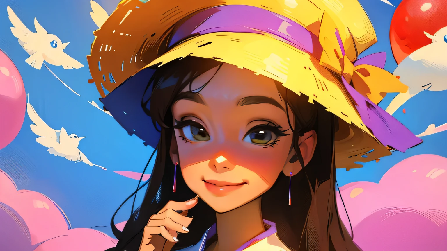 Pixel art、colourfull、Americana、Hats、smile, portraitures