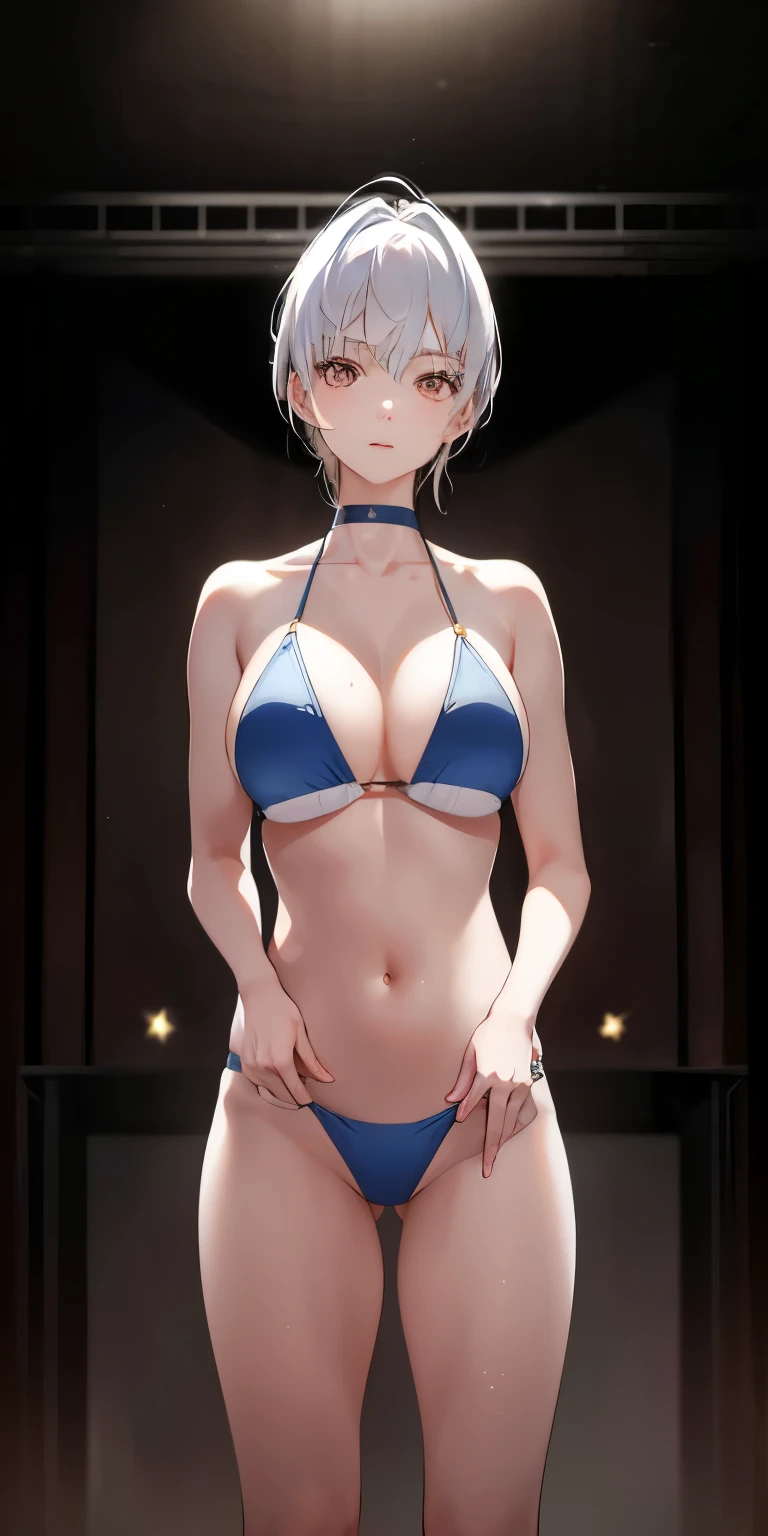 1girl, beautiful face, ((white eyes)), sexy pose, Red moon in the background, stars, space, (lightroom:1.13), soft light, (natural skin texture:1.2), (hyperrealism:1.2), sharp focus, focused,[[realistic]]