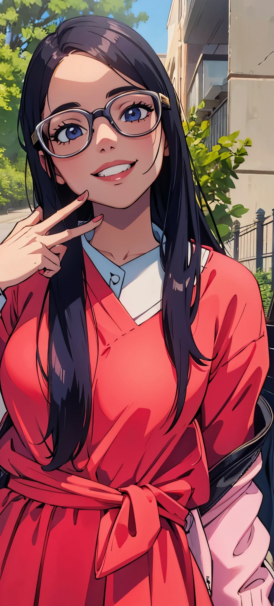 Girl, smiling, glasses