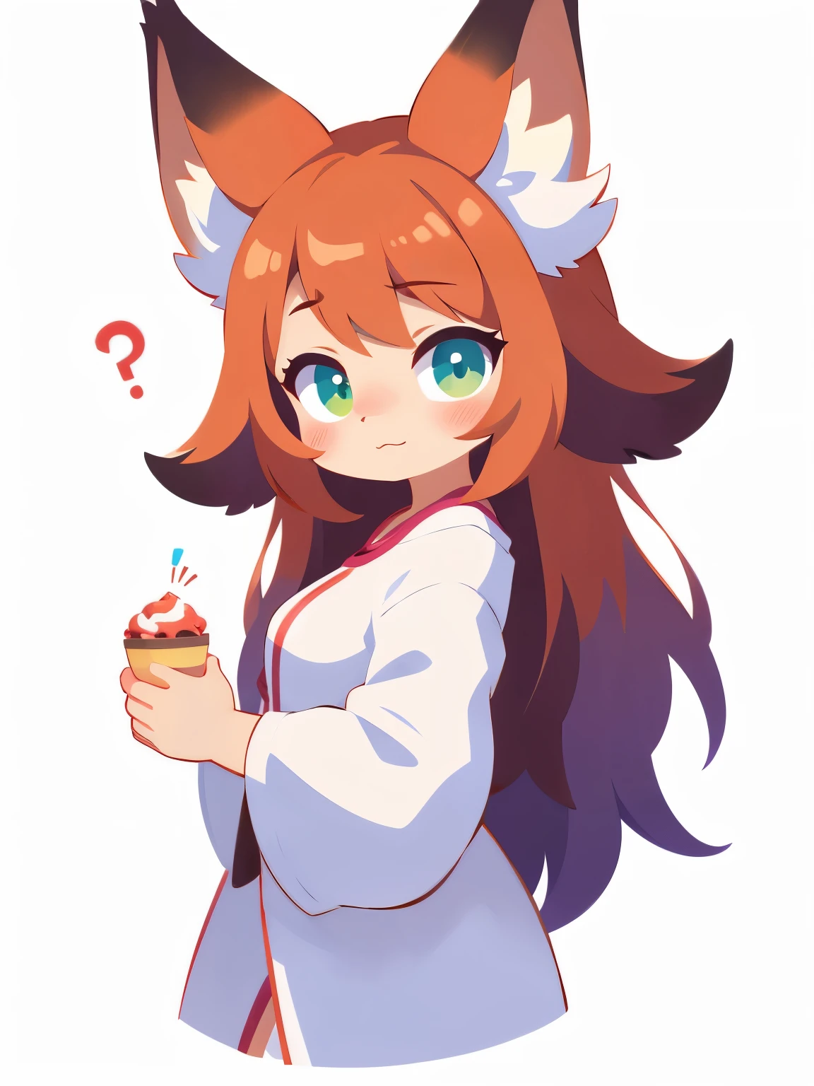 there is a cartoon picture of a girl with a fox head, a beautiful fox lady, girl with fox ears, made with anime painter studio, foxgirl, fox ears illustration, portrait of an anthro fox, portrait of ahri, lineless, soft anime illustration, ahri, anime catgirl, kitsune, painted in anime painter studio, stylized anime, from side, green eyes