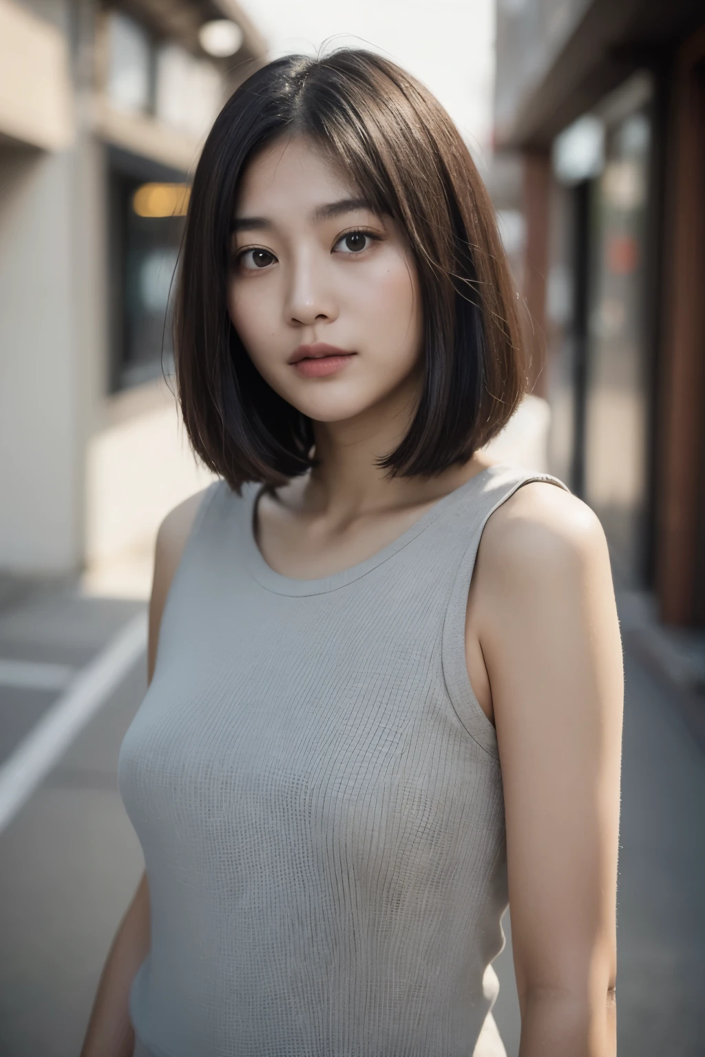 (apanese female in her 20s with bobbed haircut. Professional photo.