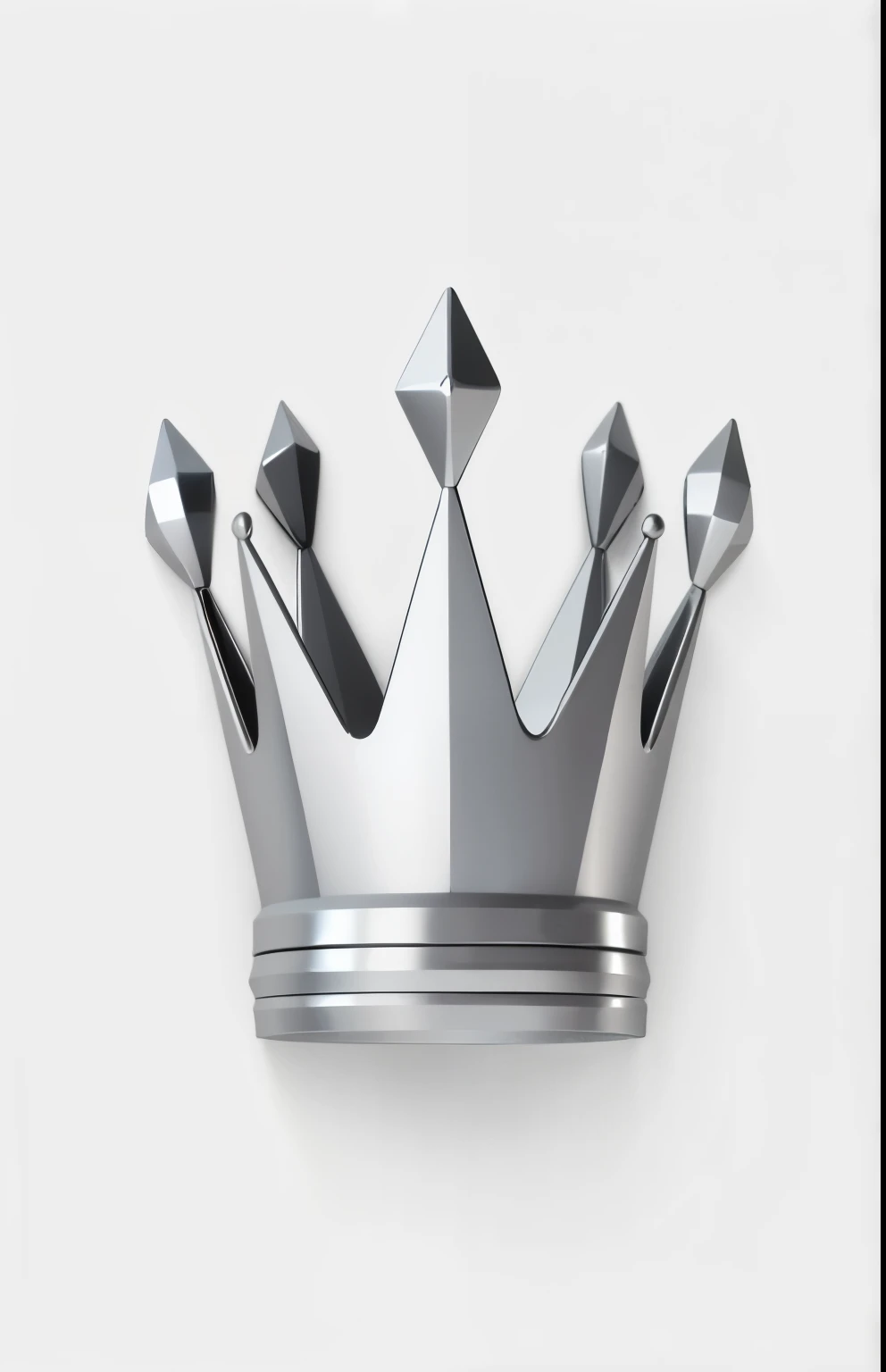 there is a silver crown with a silver crown on it, silver crown, silver prince crown, crown, the crown is very high, trident metal crown, floating crown, symmetrical crown, resembling a crown, light grey crown, with crown, wears a light grey crown, crowned, iron crown, queen crown on top of her head, small crown, crown with pins