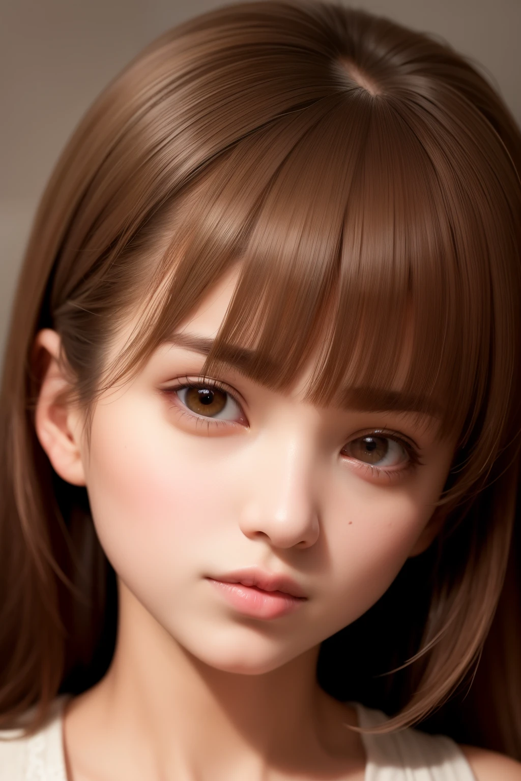 highest quality, masterpiece, (realistic:1.2), 1 girl, brown hair, brown eyes,front, detailed face, beautiful eyes