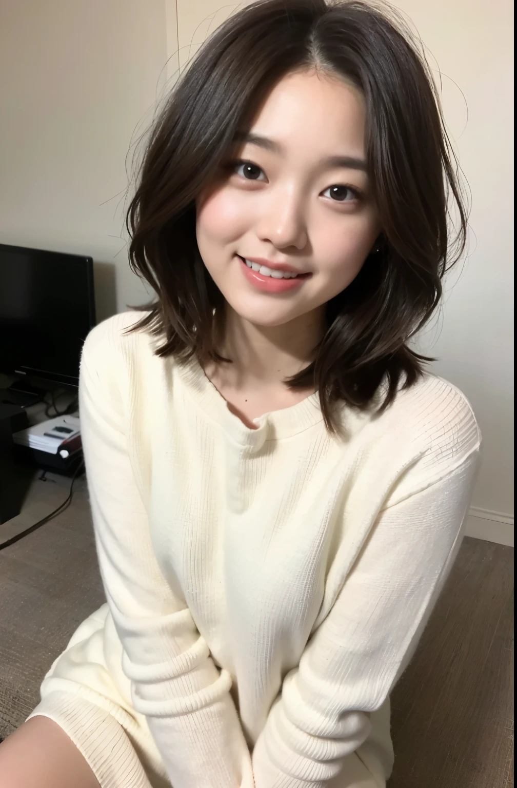 Upper eye,  face, , big, short hair, laugh, innocent, fluffy, High School Girls, Nude, Skewed,